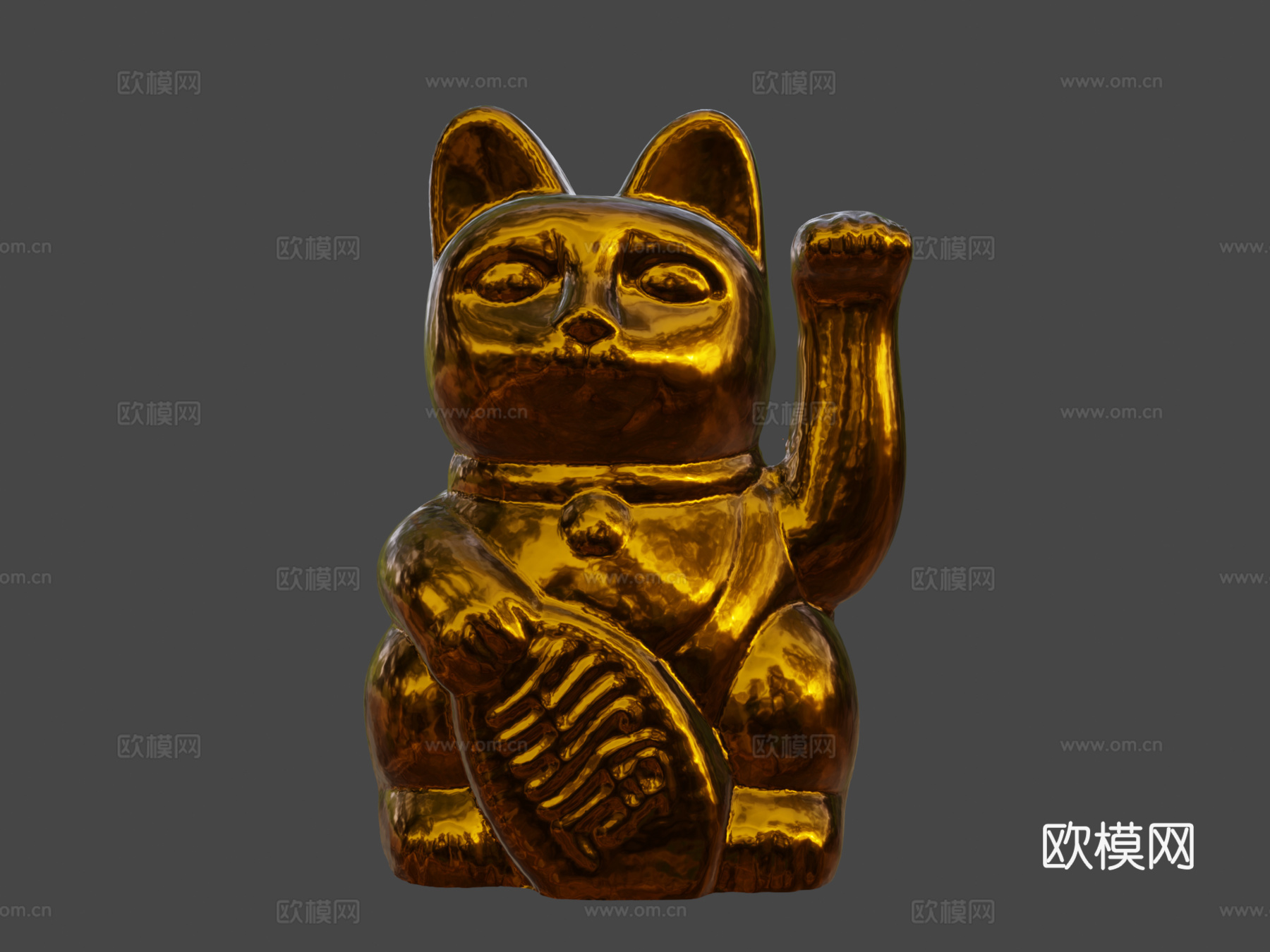 招财猫3d模型下载（渲染图8）