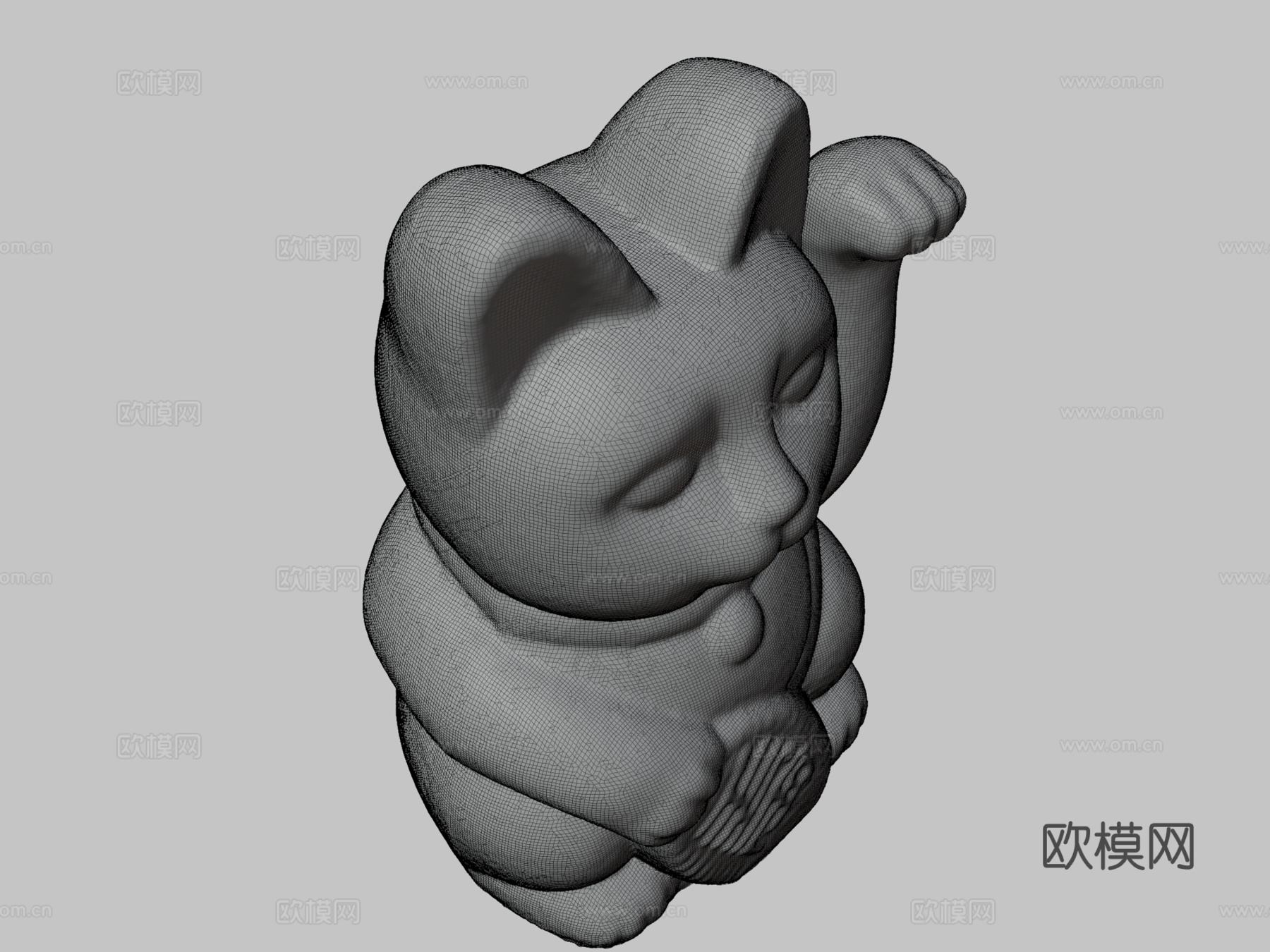 招财猫3d模型下载（渲染图3）