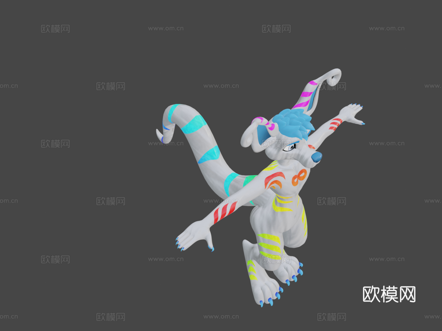 克鲁克斯-虚拟现实聊天&amp;虚拟主播头像3d模型下载（渲染图8）