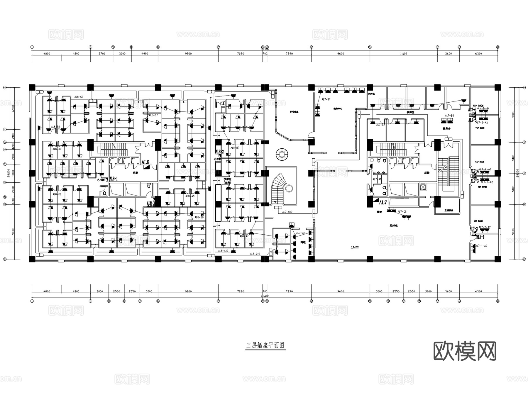餐厅饭店食堂建筑电气工程CAD施工图集 70套cad施工图
