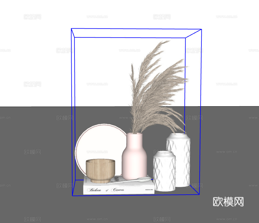 摆件组合su模型