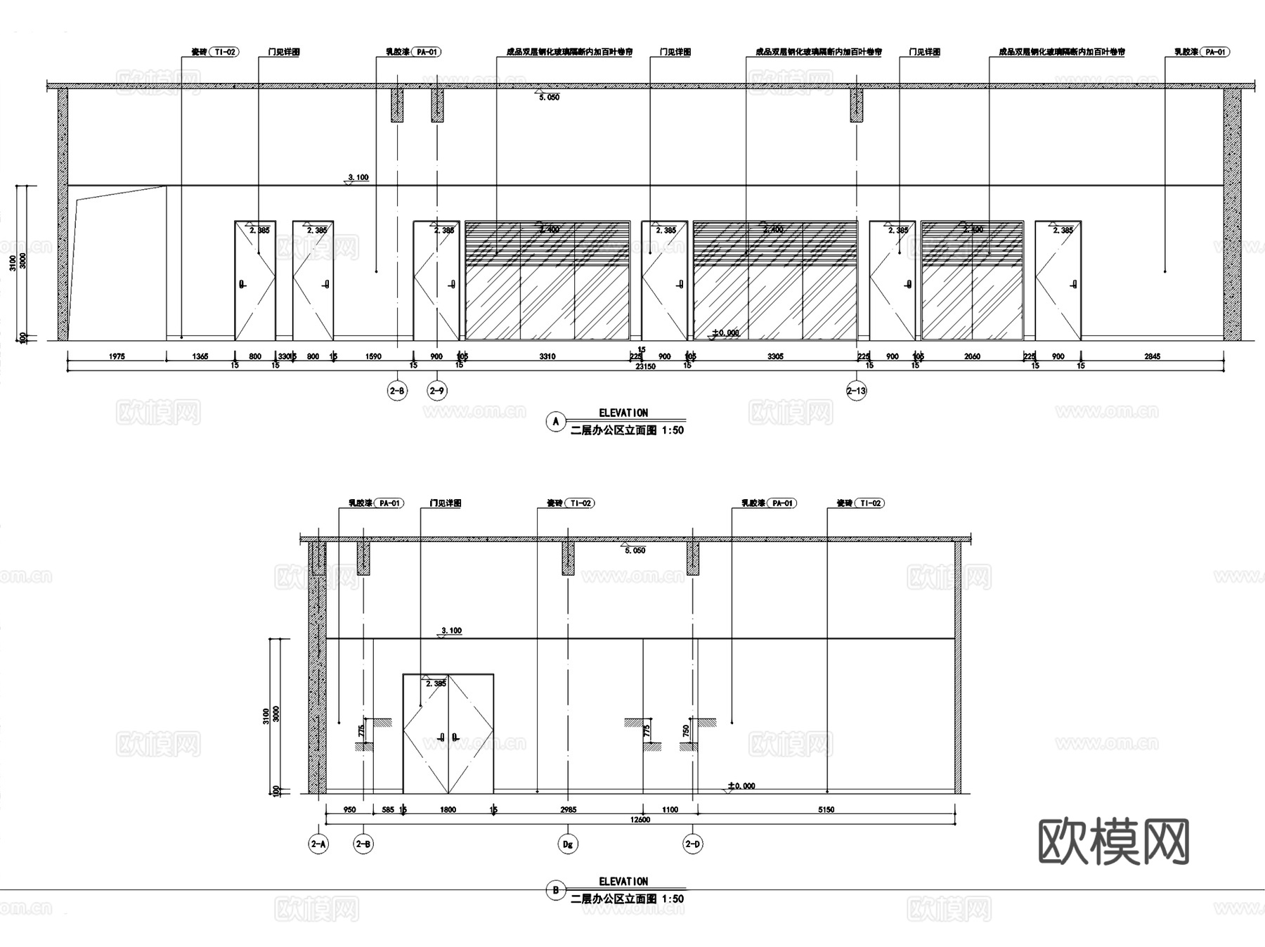 建行郑州金水支行财富管理中心室内装饰CAD施工图全套cad施工图