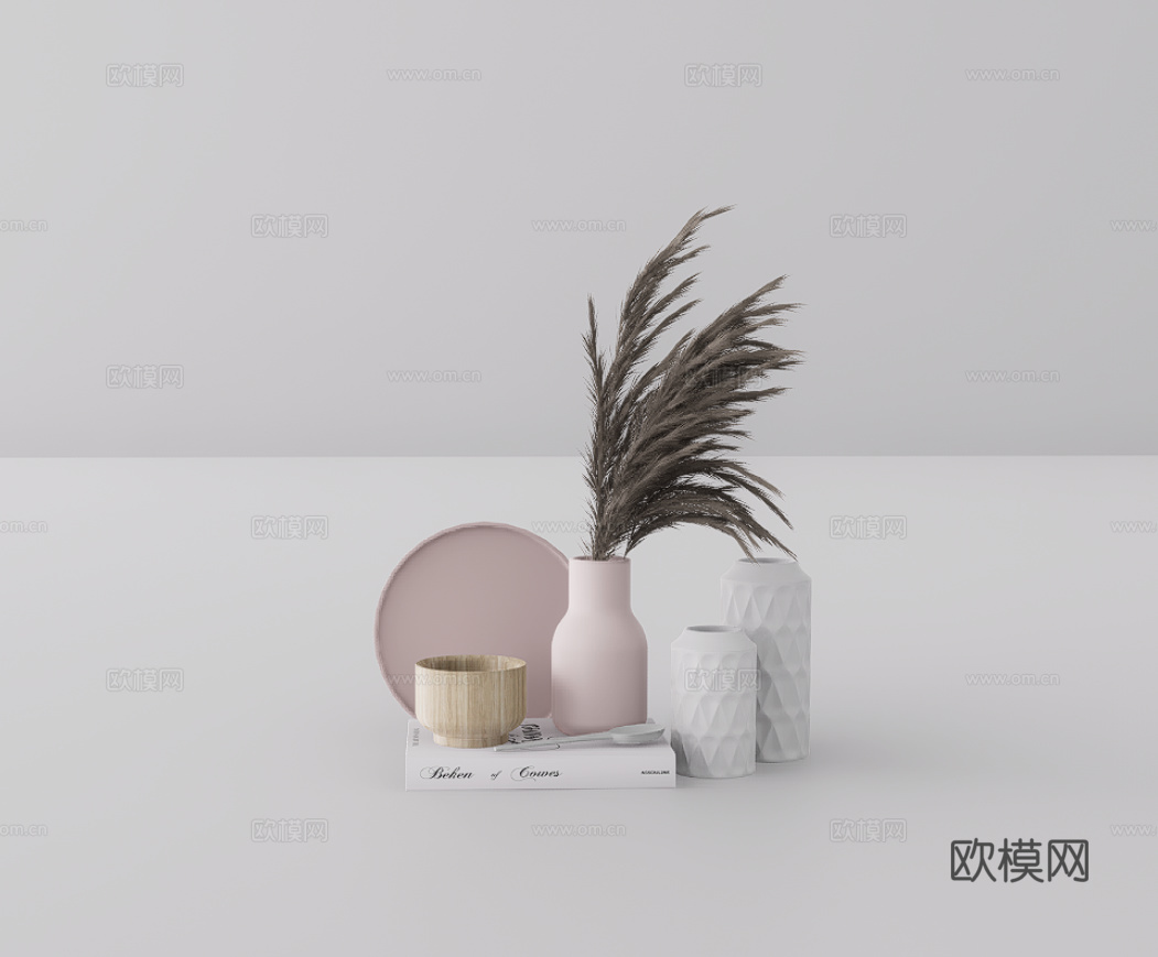摆件组合su模型
