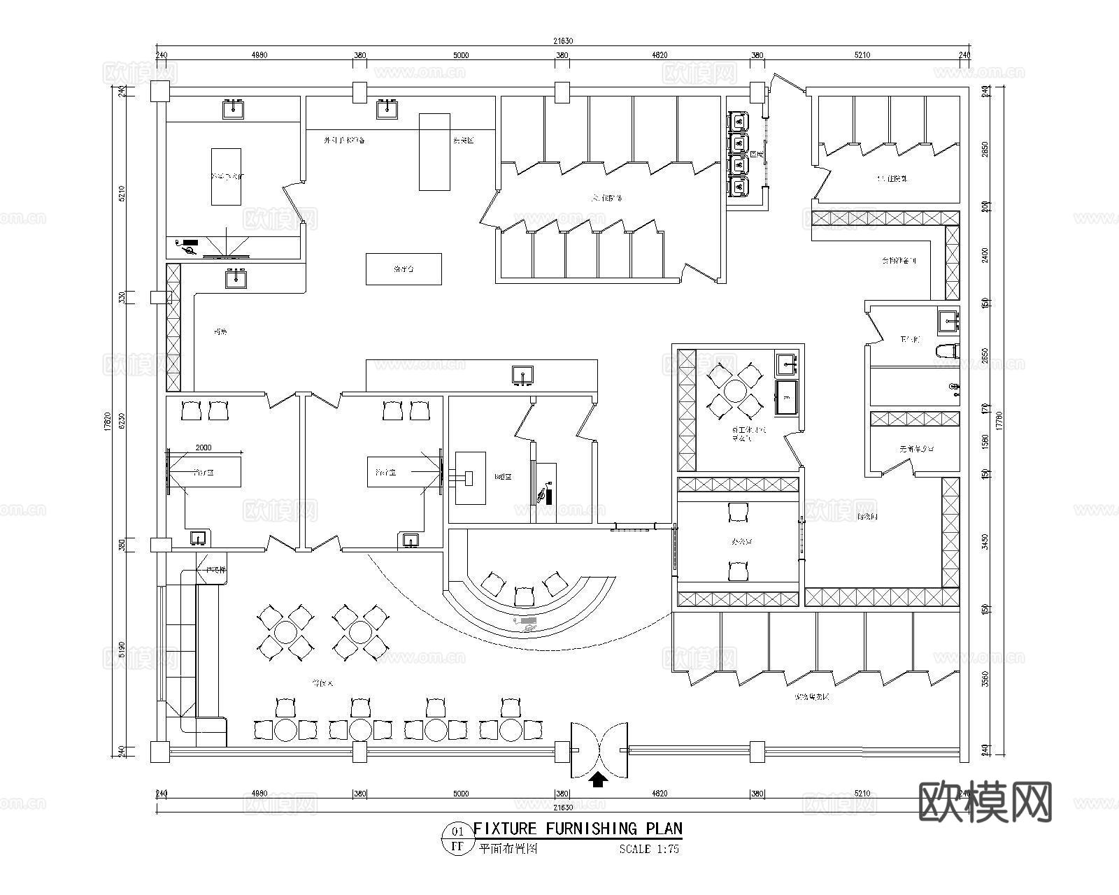 宠物医院CAD平面cad施工图