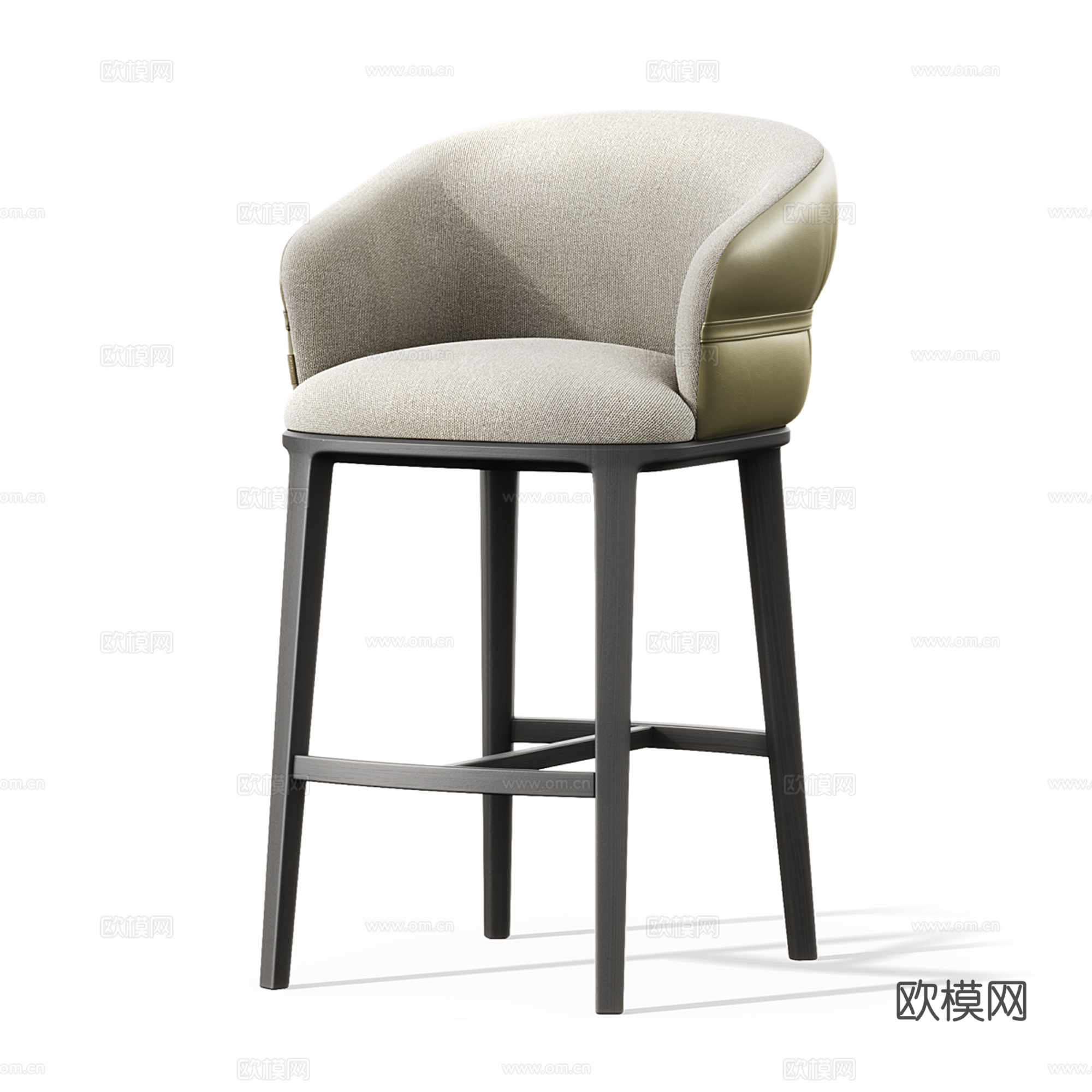现代皮质吧椅su模型