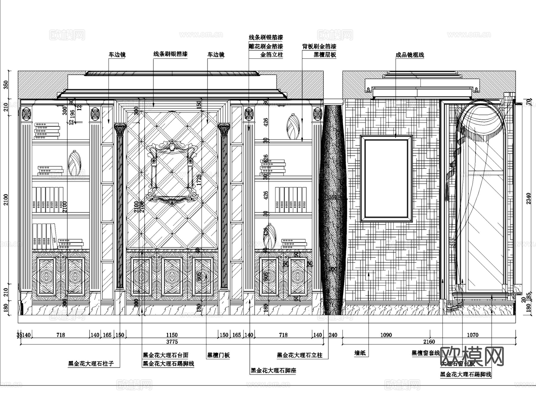 常熟名流世纪庄园丰泽岛三层别墅室内装饰CAD施工图整套cad施工图