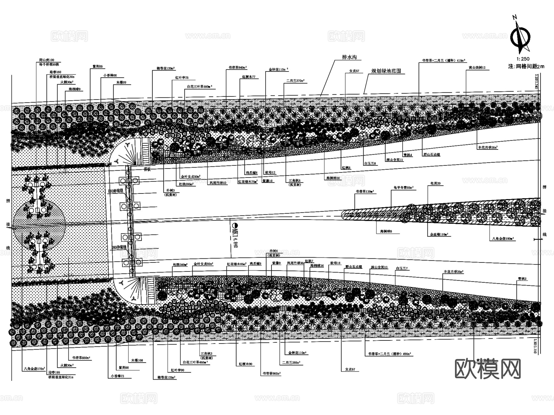 高速市政公路道路景观CAD施工图集 16套cad施工图