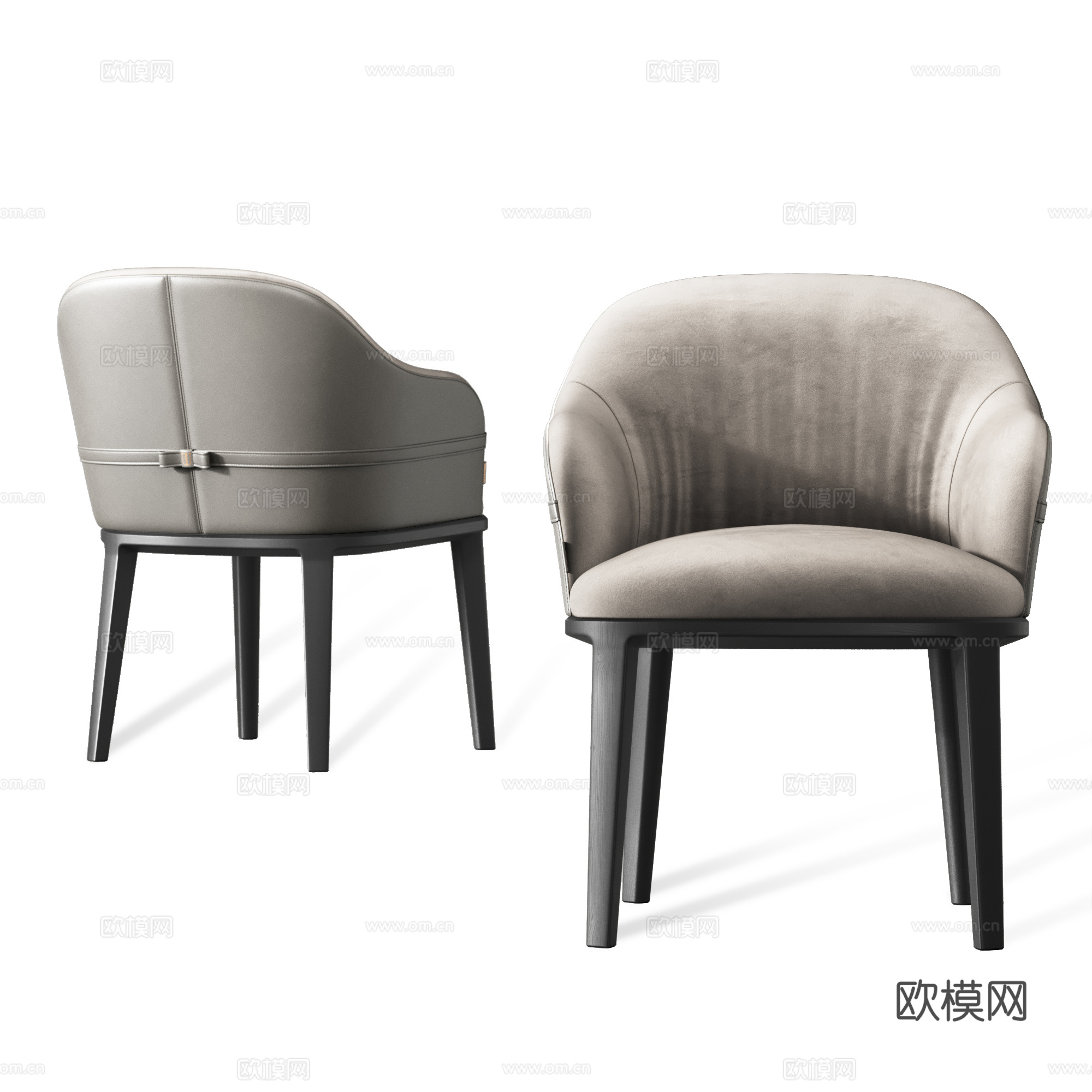 现代皮质单椅 餐椅su模型