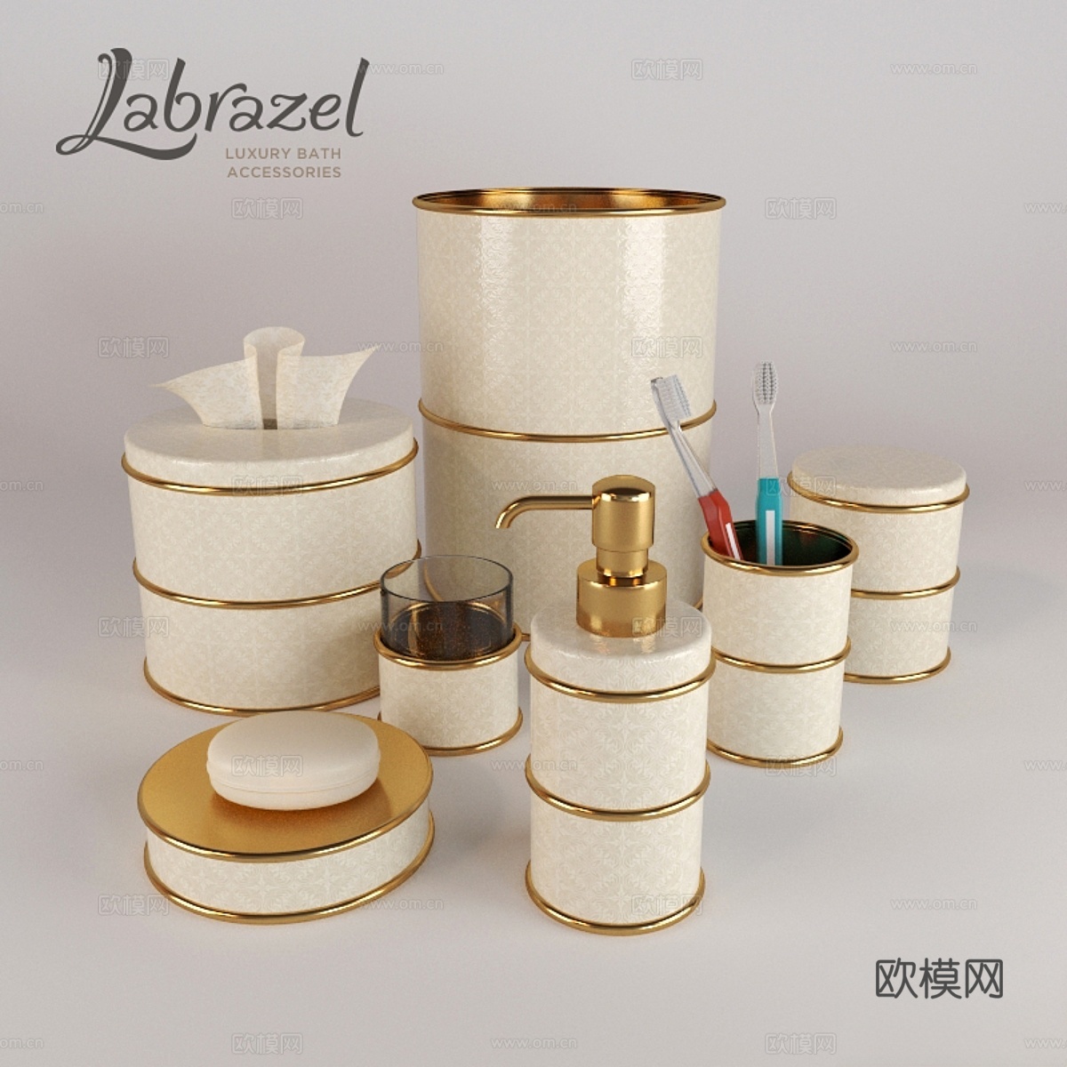 浴室套装FIONA象牙白（Labrazel）3d模型下载