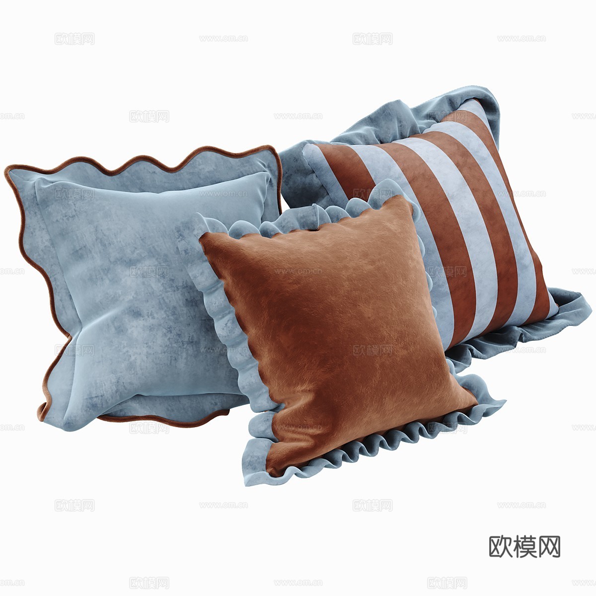 中古风装饰抱枕3d模型下载（渲染图2）