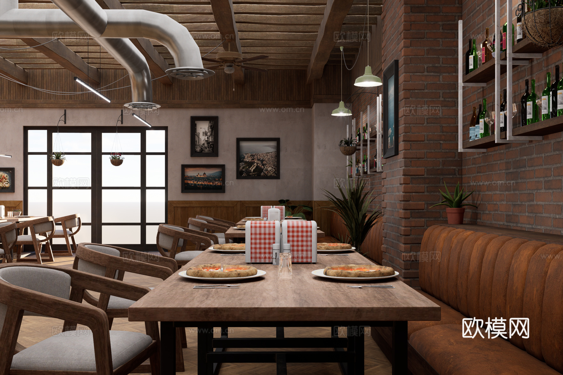 披萨餐厅3d模型下载（渲染图4）