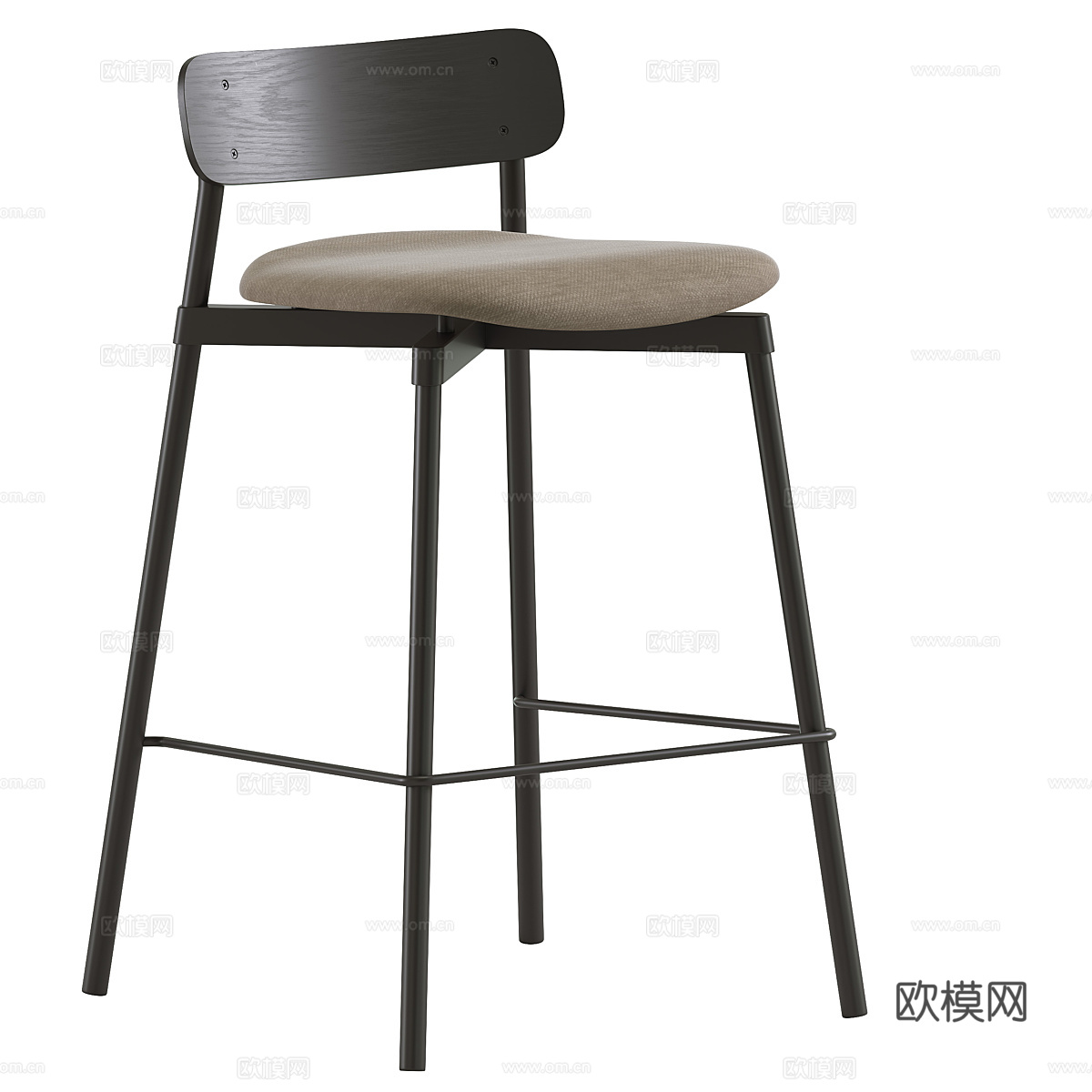 现代意式 Fromme 吧台椅3d模型下载（渲染图2）