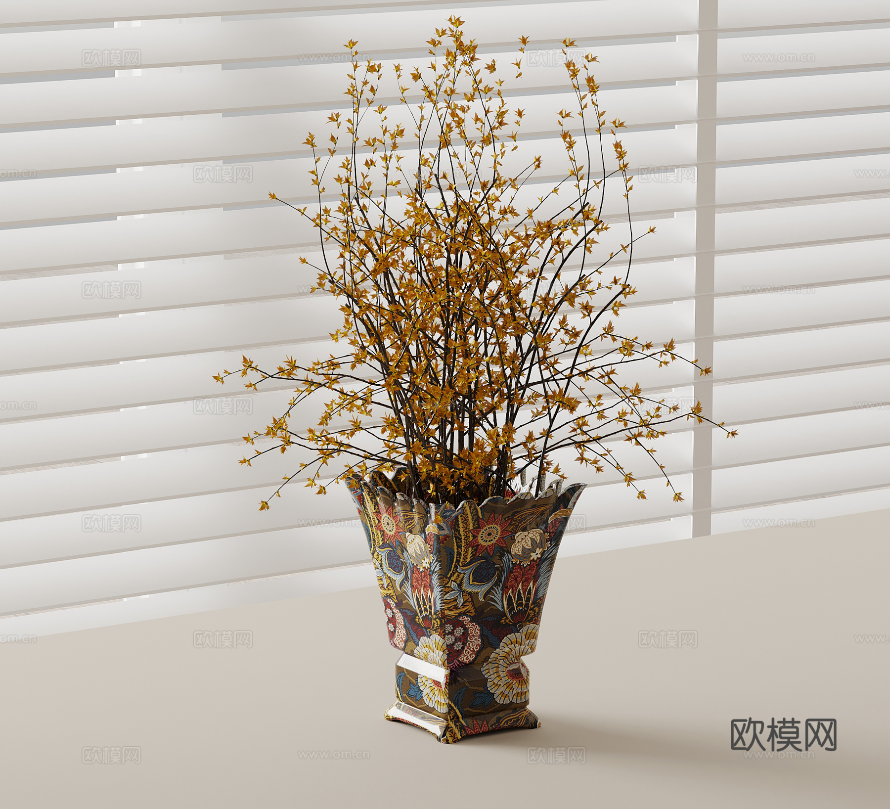 现代花瓶 花艺 绿植su模型