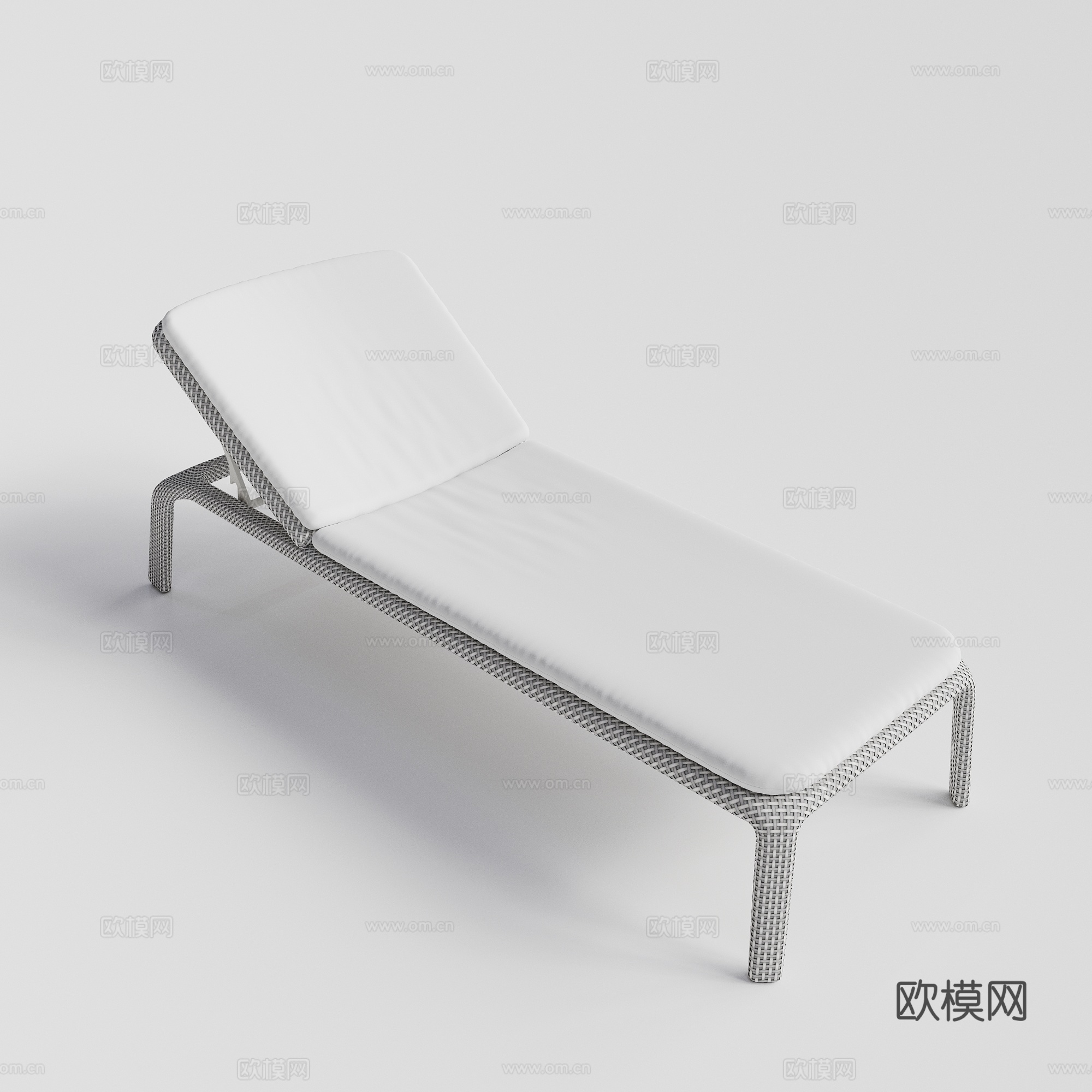 DEDON - 现代户外椅 藤编椅 泳池椅 躺椅组合3d模型