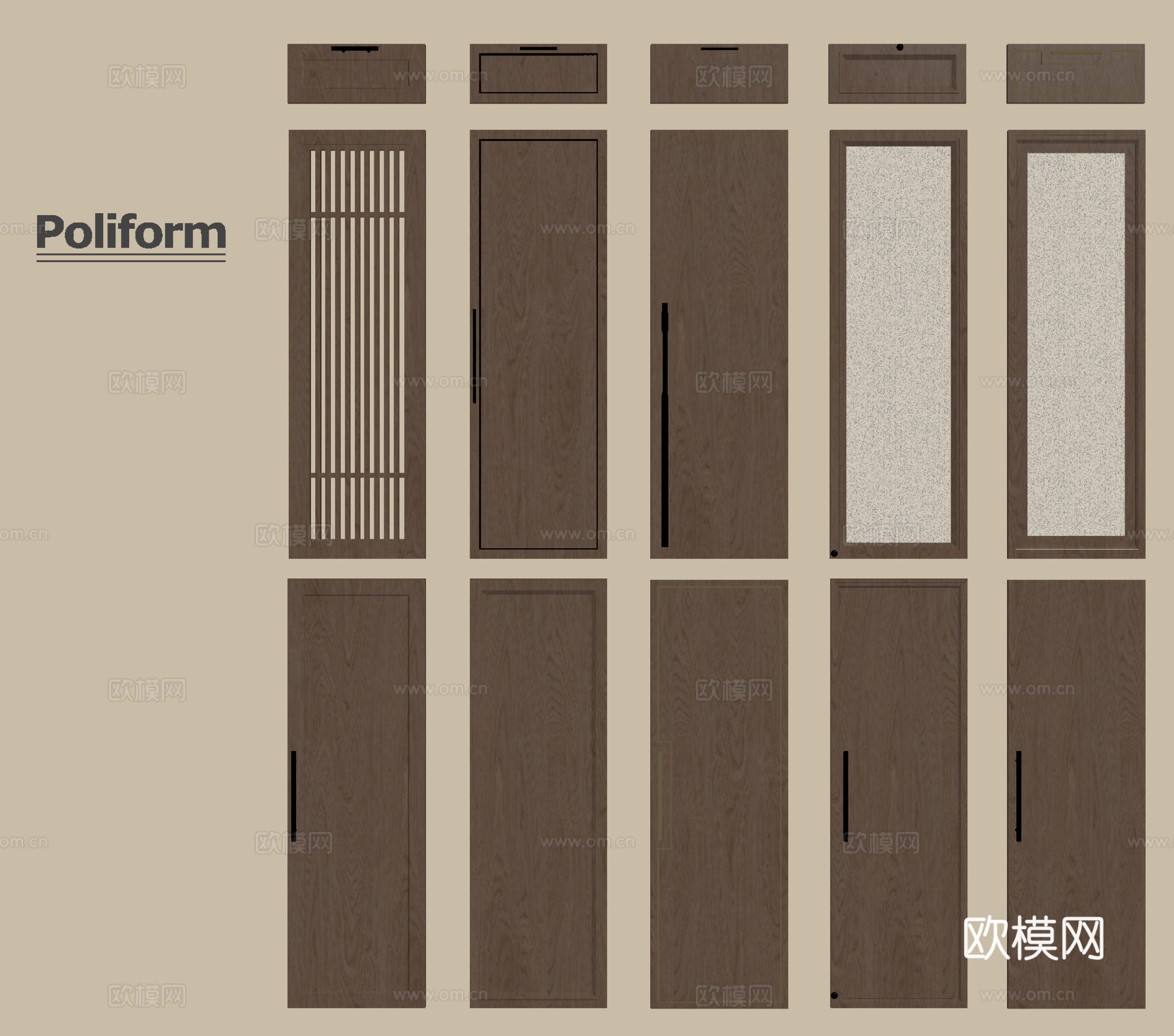 意式柜门 门板 衣柜门 鞋柜门su模型