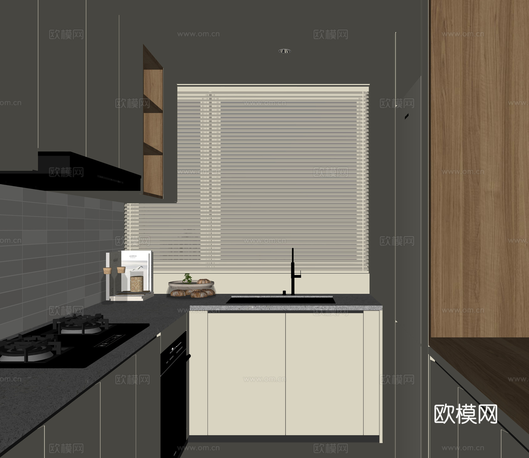 现代家居厨房su模型