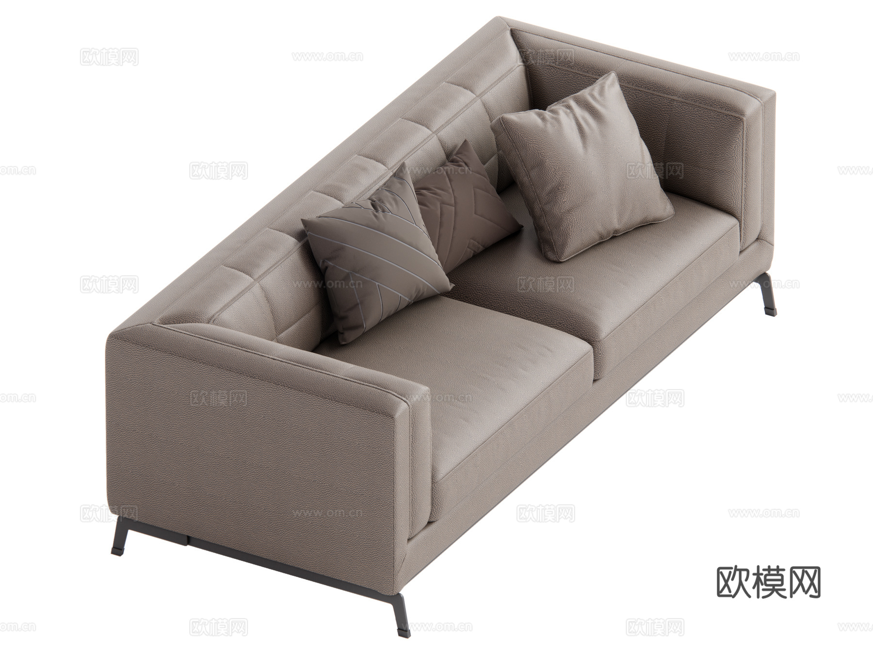 现代双人沙发 办公室沙发su模型