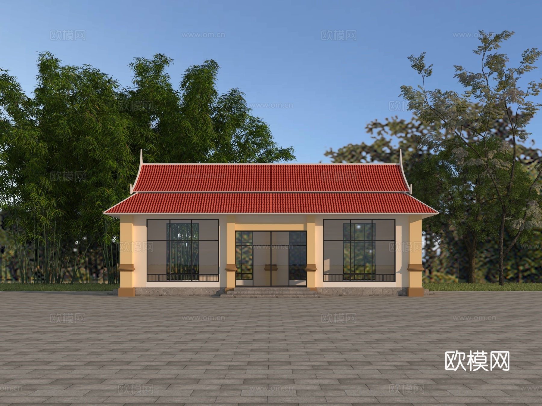 傣族风格超市3d模型下载（渲染图2）