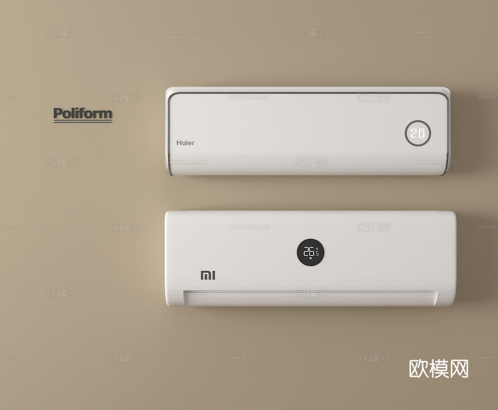 现代空调 壁挂式空调su模型