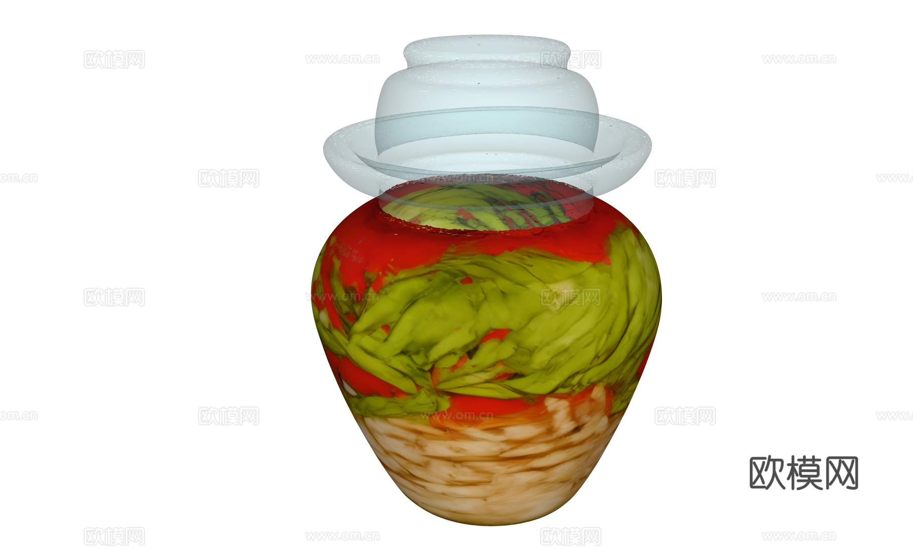 辣椒泡菜玻璃坛子su模型