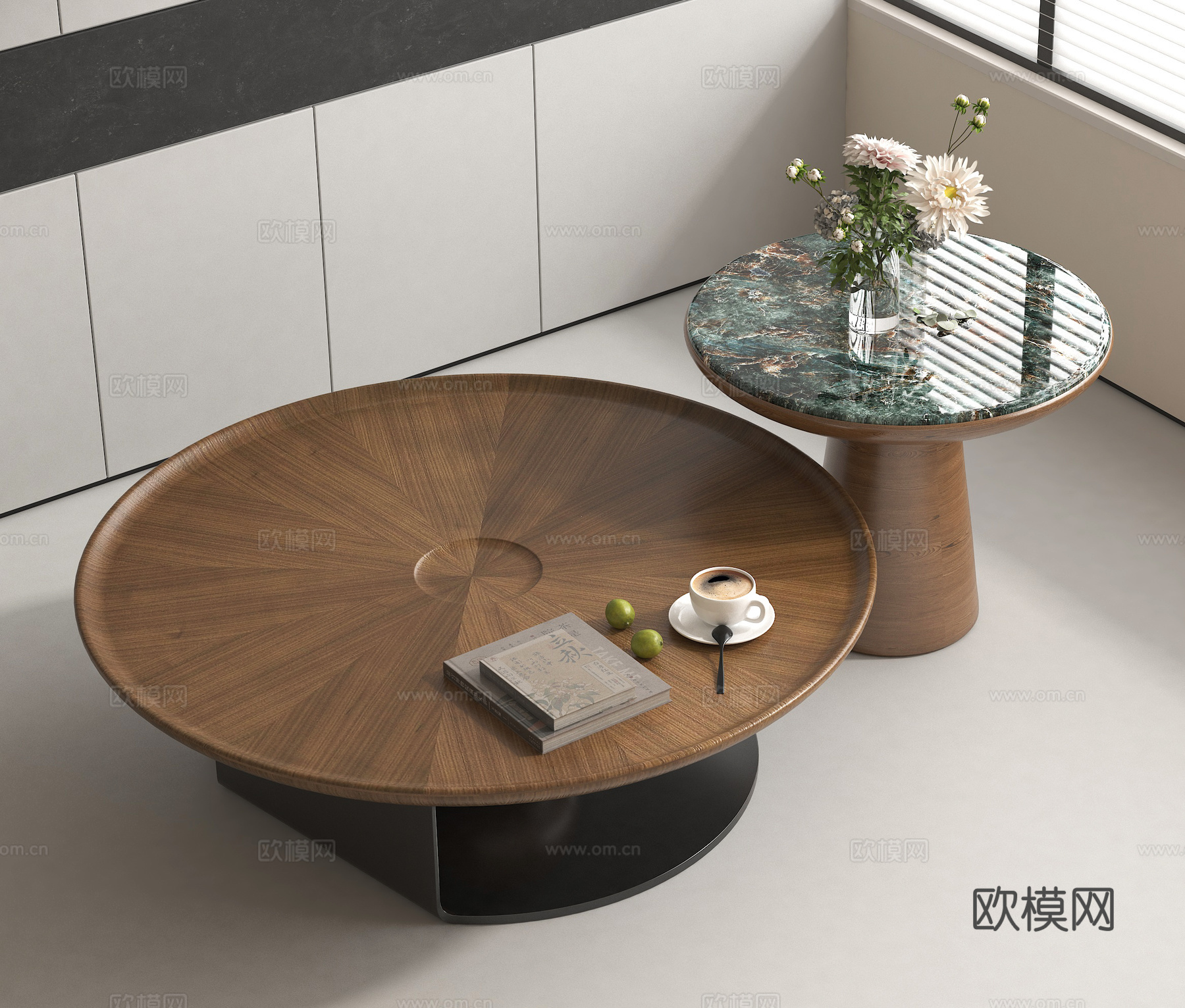 现代茶几 摆件 字母几 实木茶几su模型