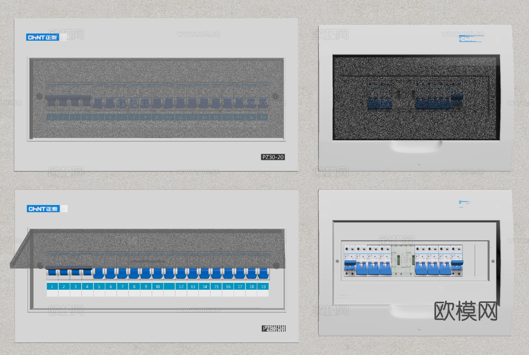 现代配电箱 强电箱su模型