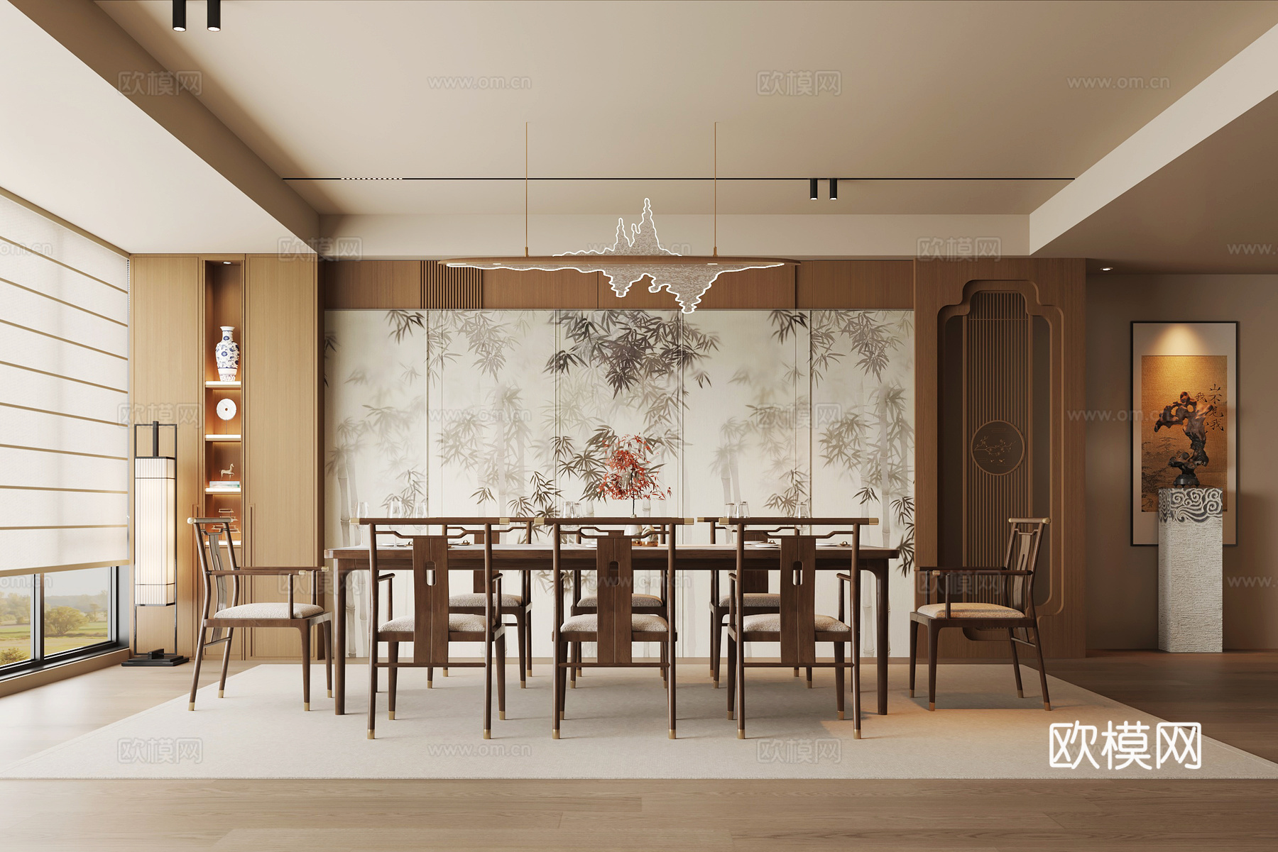 宋式餐厅3d模型下载