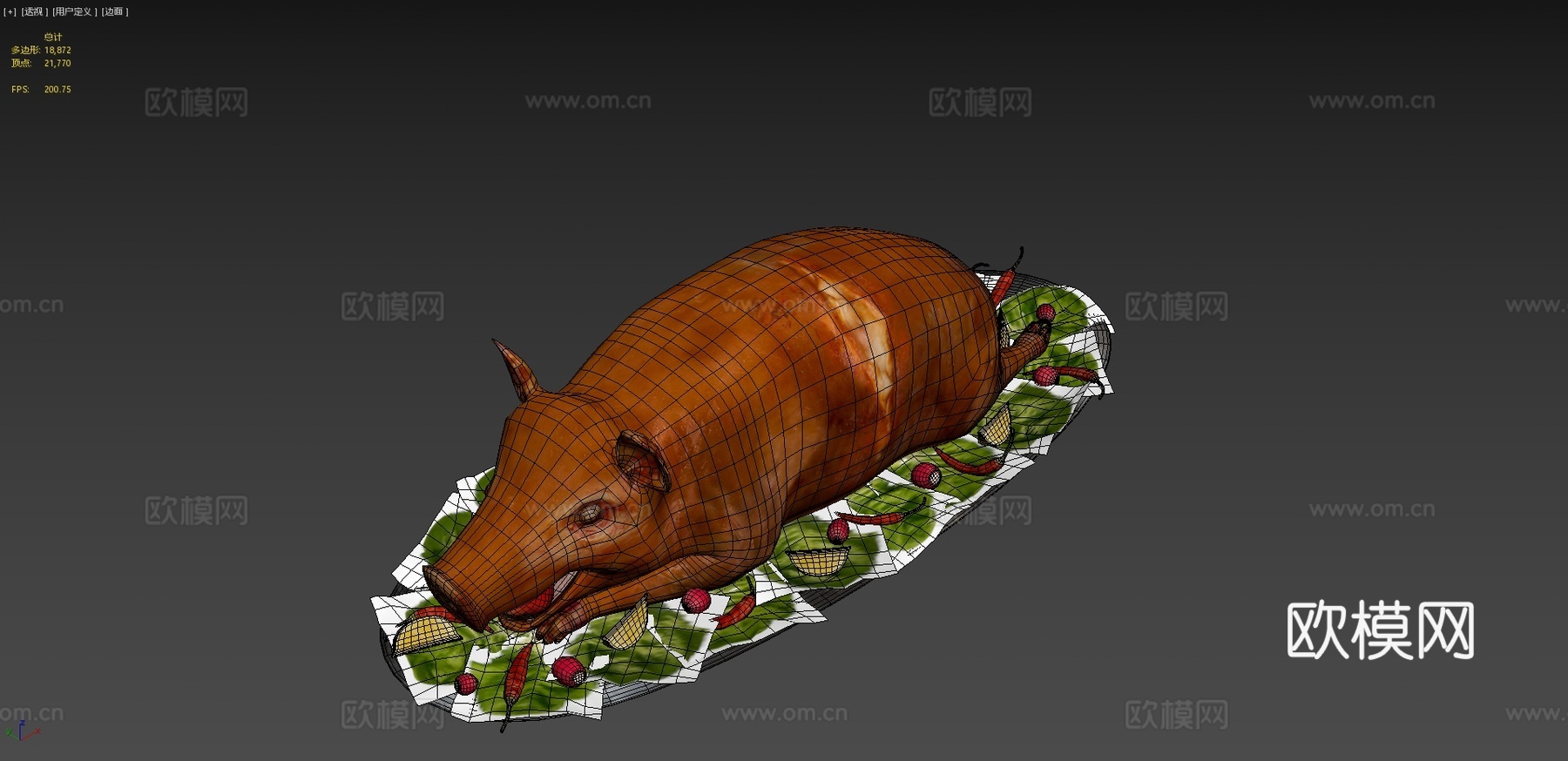 烤全猪3d模型下载（渲染图4）