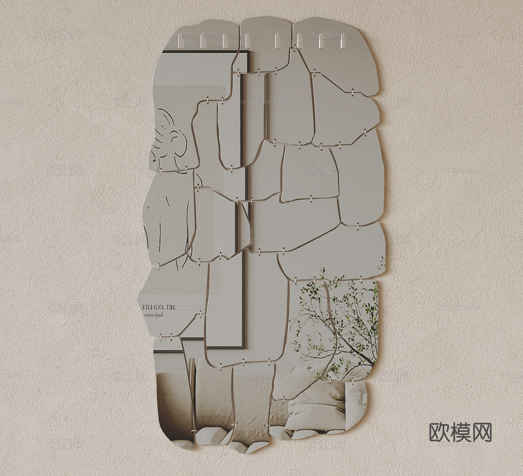 现代镜子 异形镜子su模型