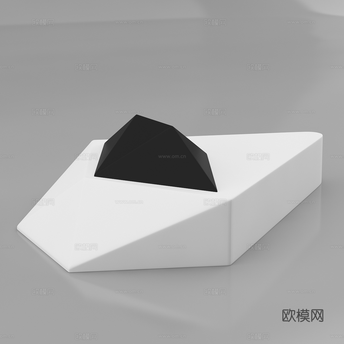 现代休闲椅 白色烤漆菱形座椅 公共用椅灰底图3d模型