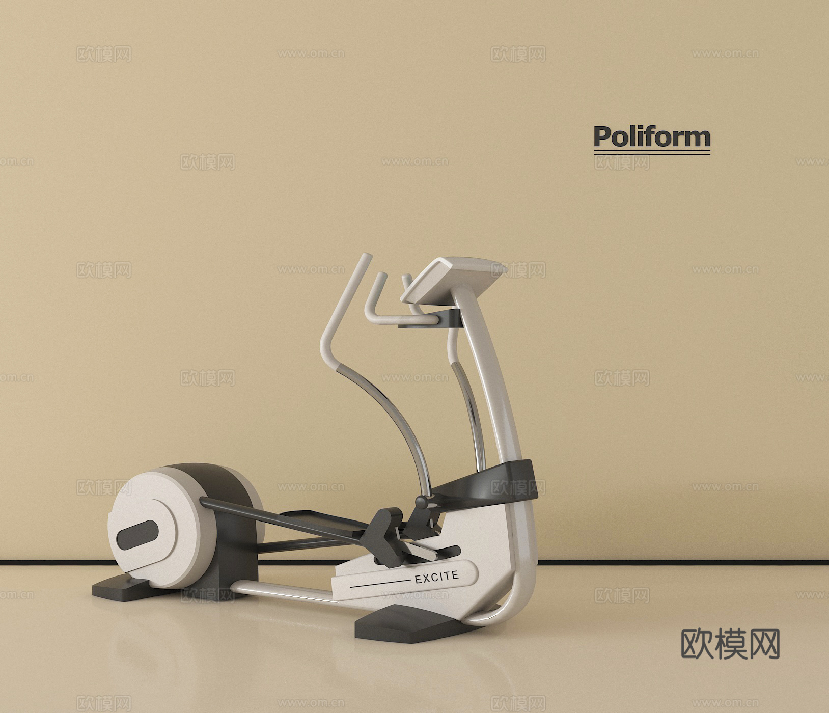 现代跑步机 健身器材su模型