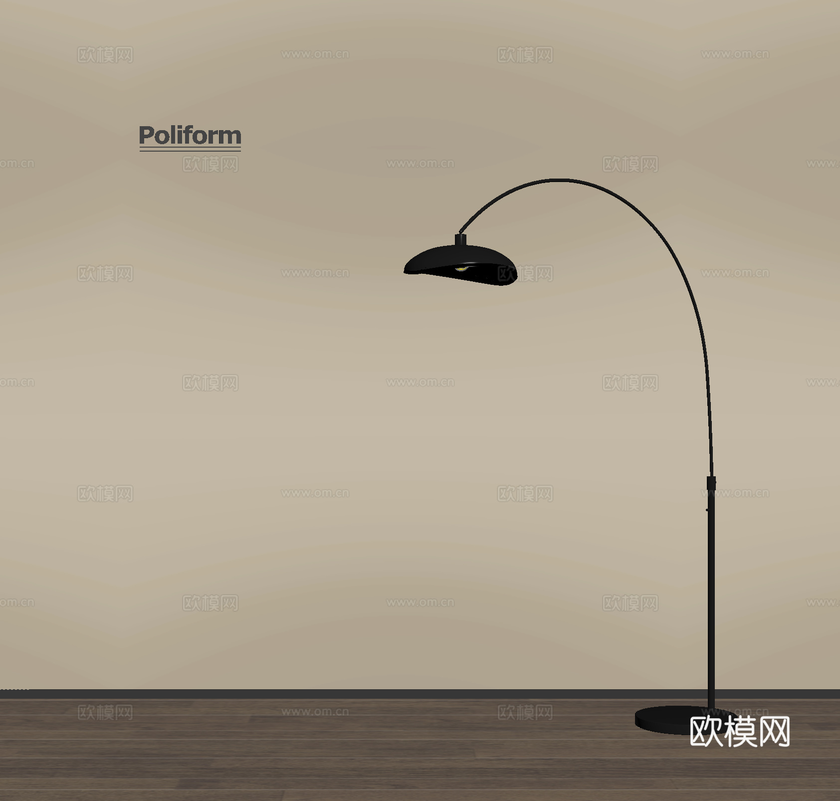 现代极简落地灯 钓鱼灯su模型