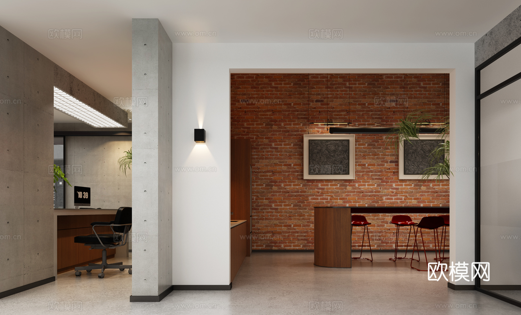 现代茶水间3d模型下载