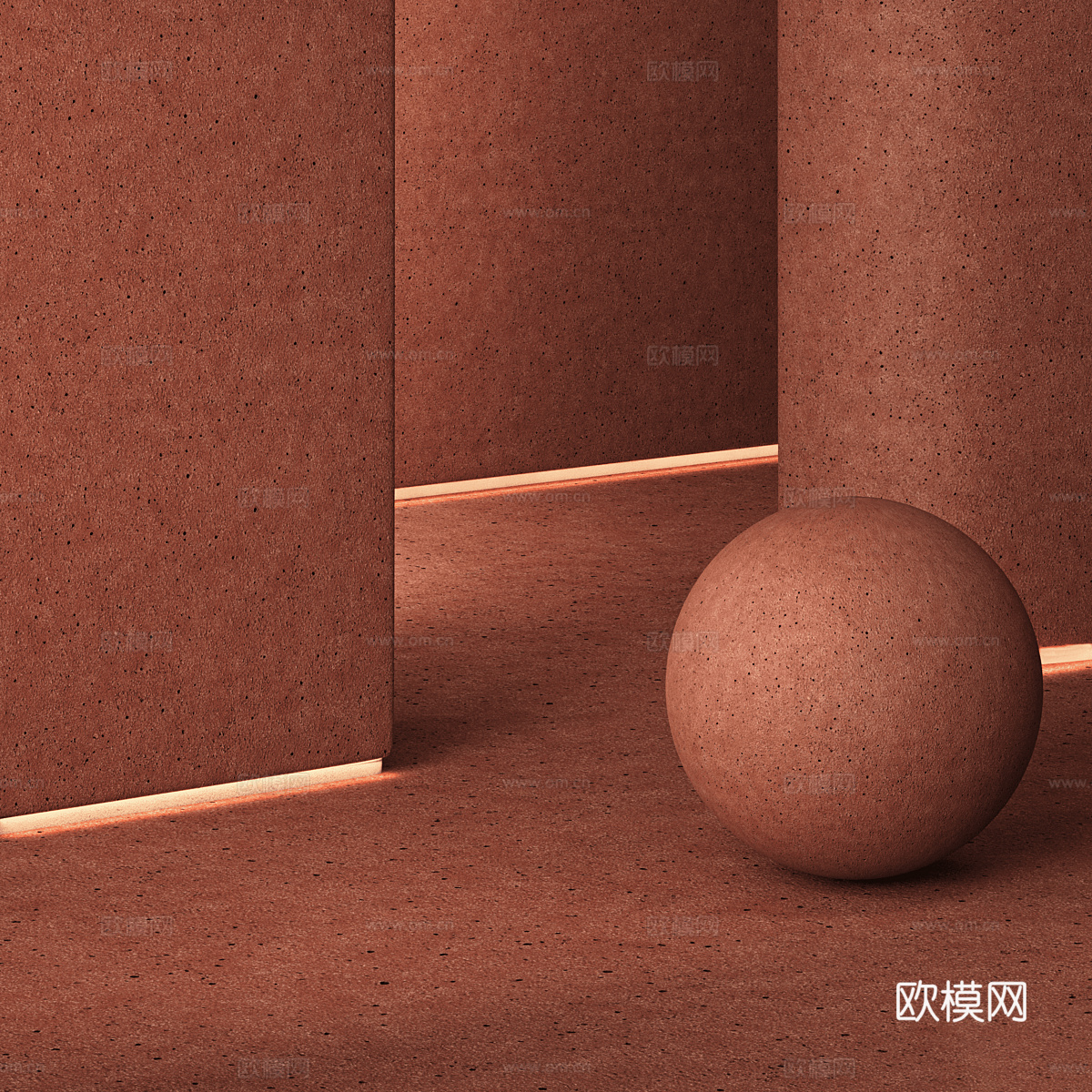 新中式侘寂 Mineralis 粘土 装饰涂料3d模型下载（渲染图2）