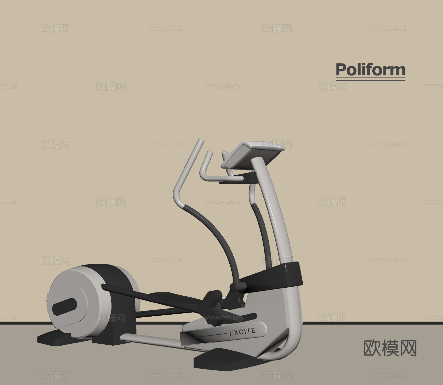 现代跑步机 健身器材su模型