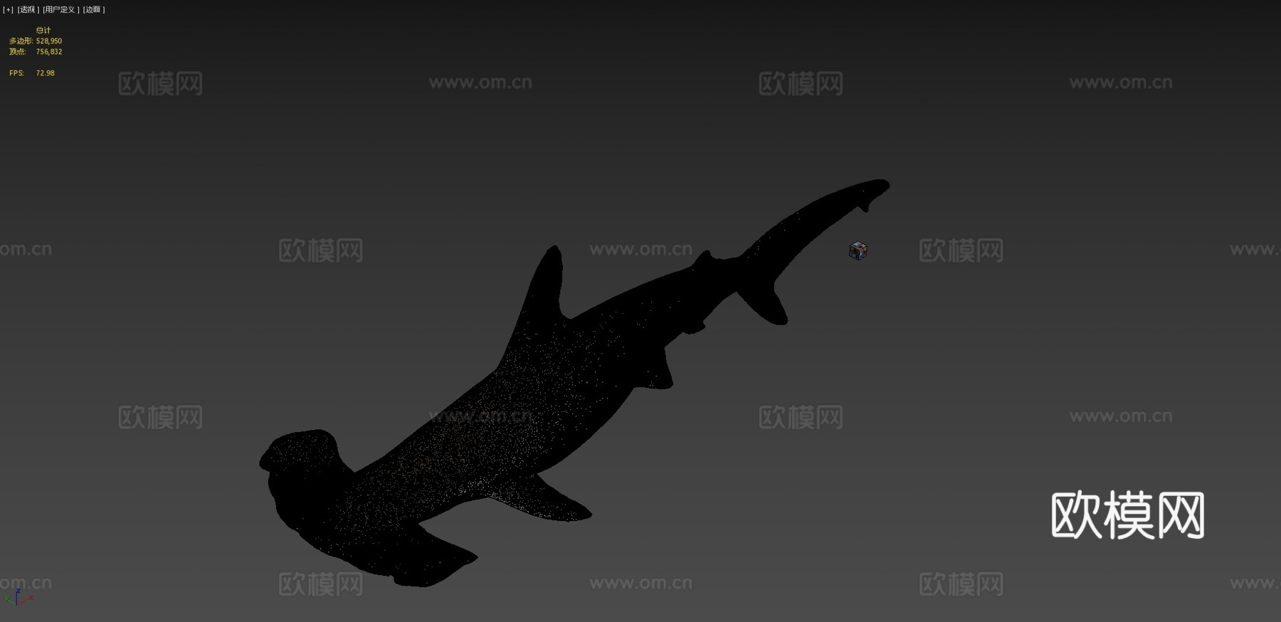 CC0 扇形锤头鲨 ? ♀3d模型下载（渲染图4）