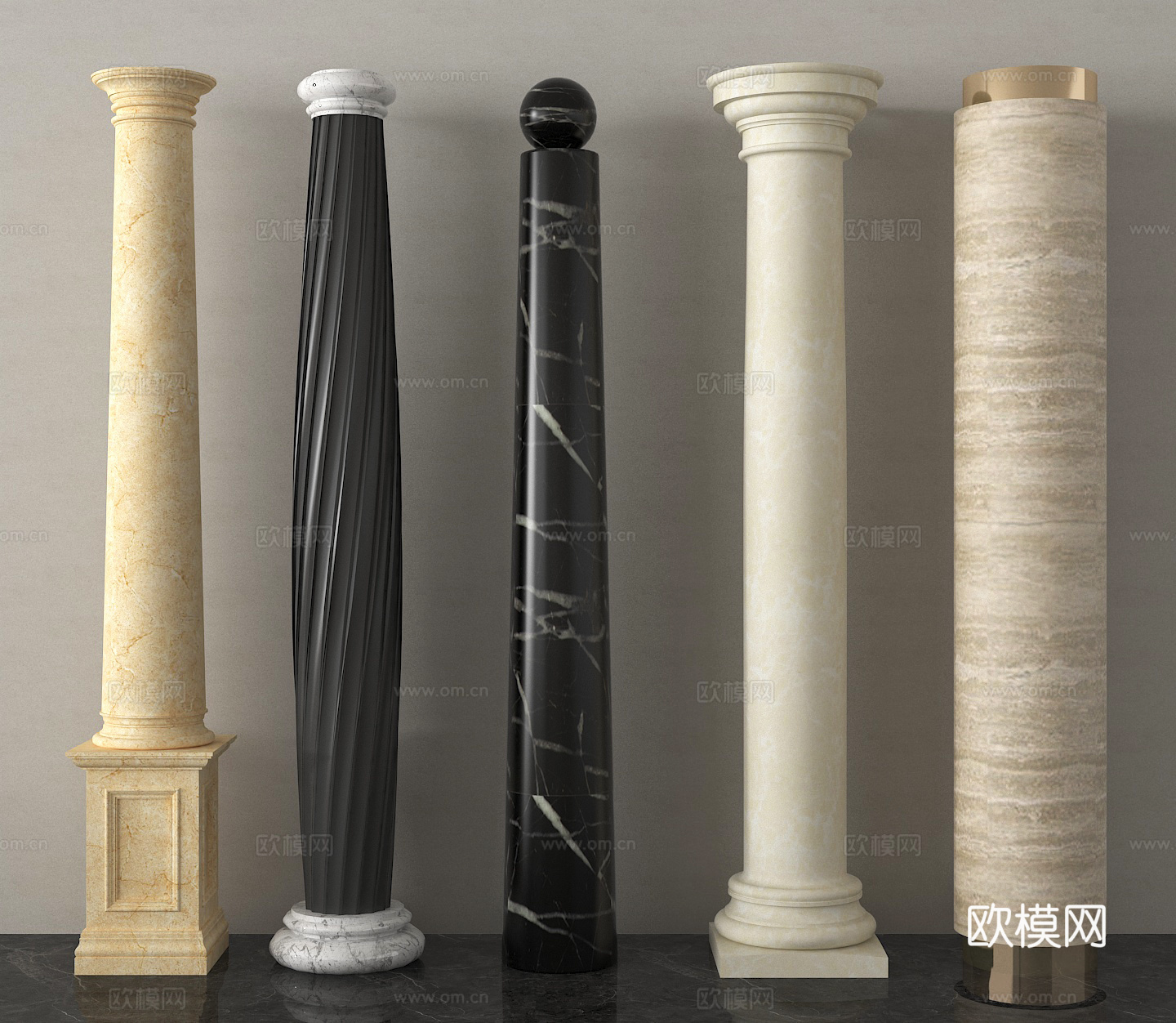 现代柱子 异形柱子 装饰柱子3d模型下载