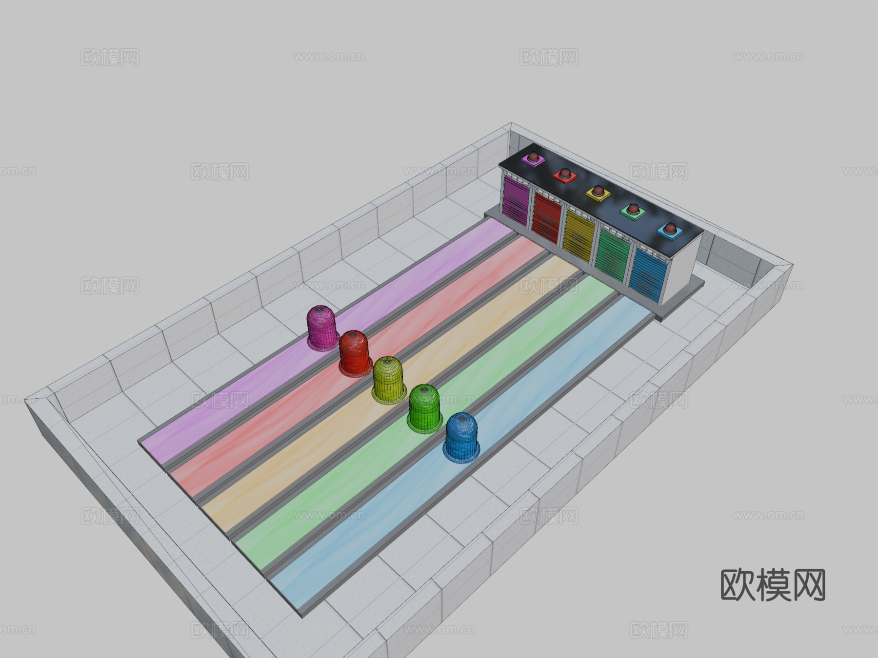 交叉喷泉变形模型3d模型下载（渲染图2）
