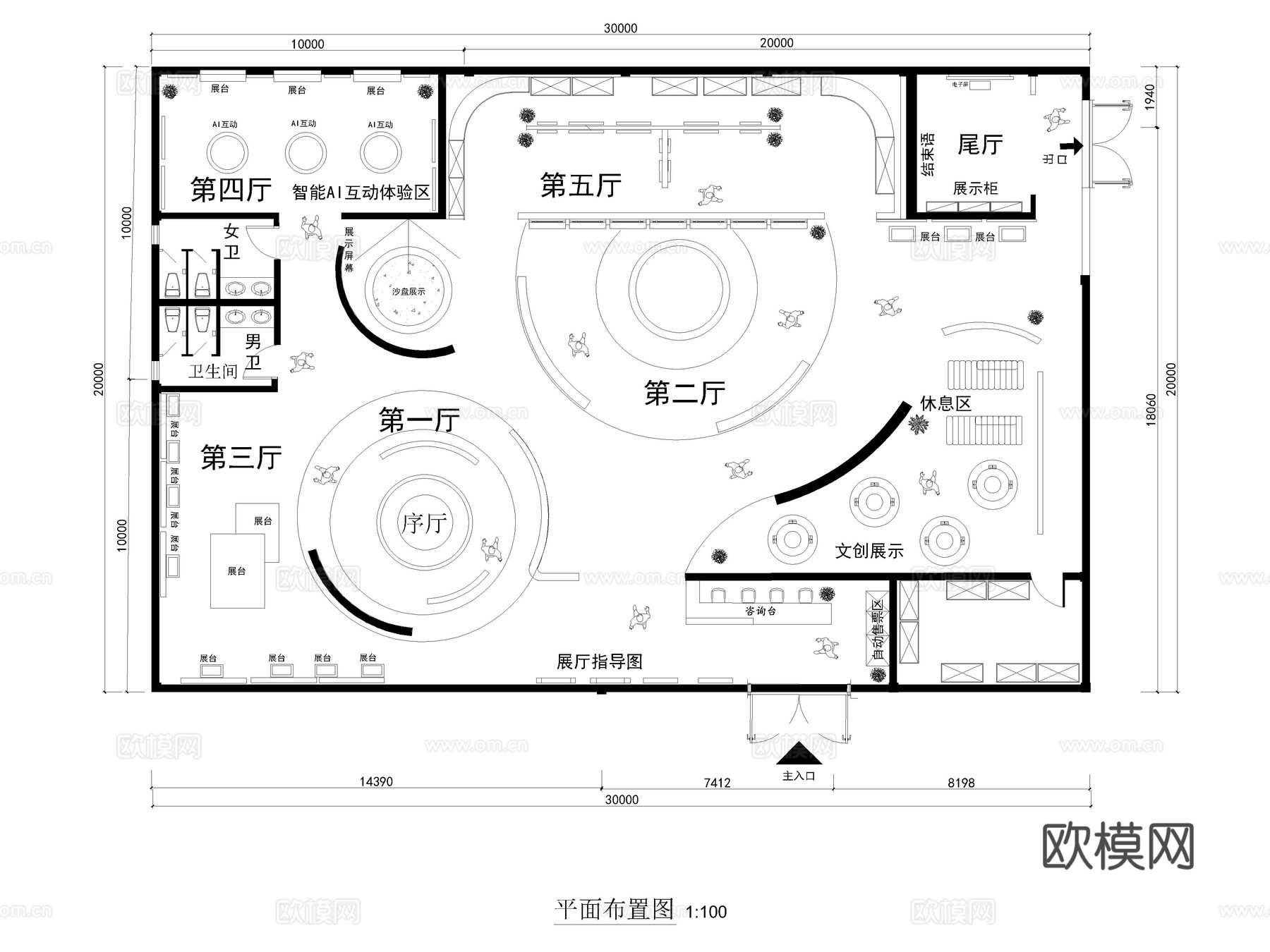 10套科技展厅航天航空新能源展厅CAD图纸cad施工图
