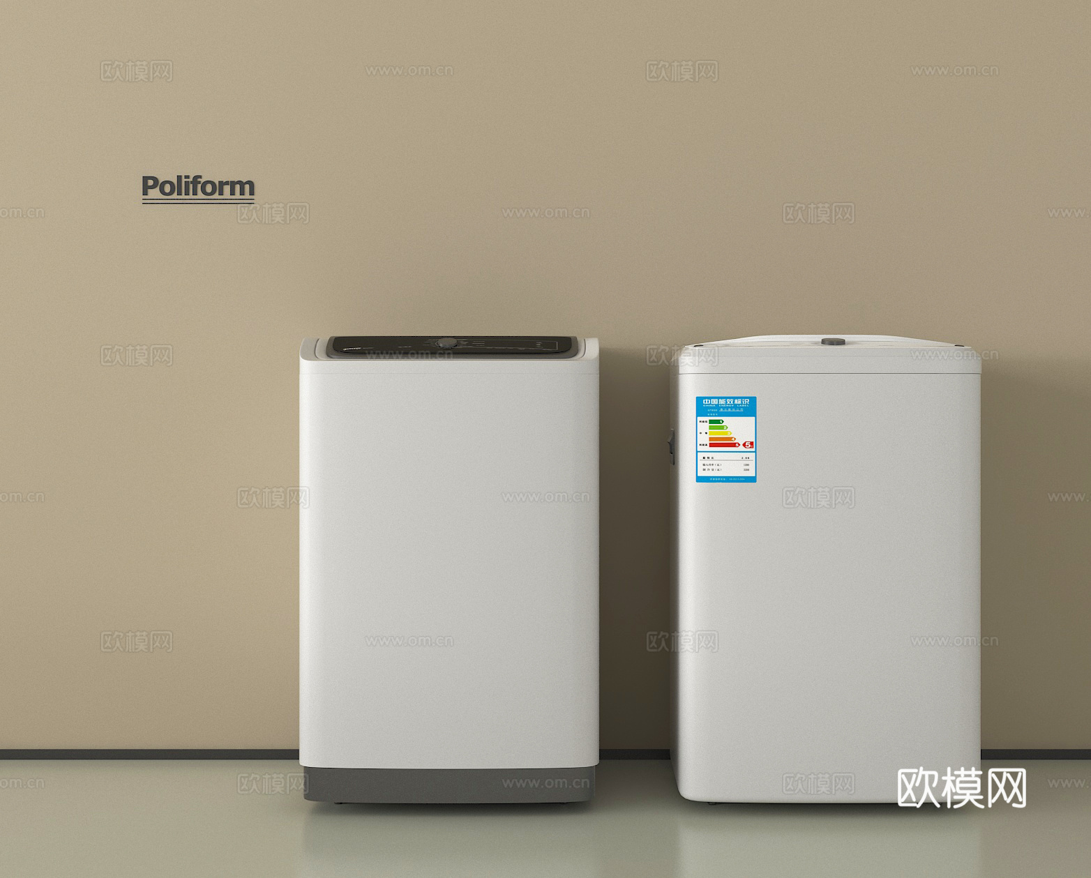 现代洗衣机 滚筒洗衣机3d模型下载