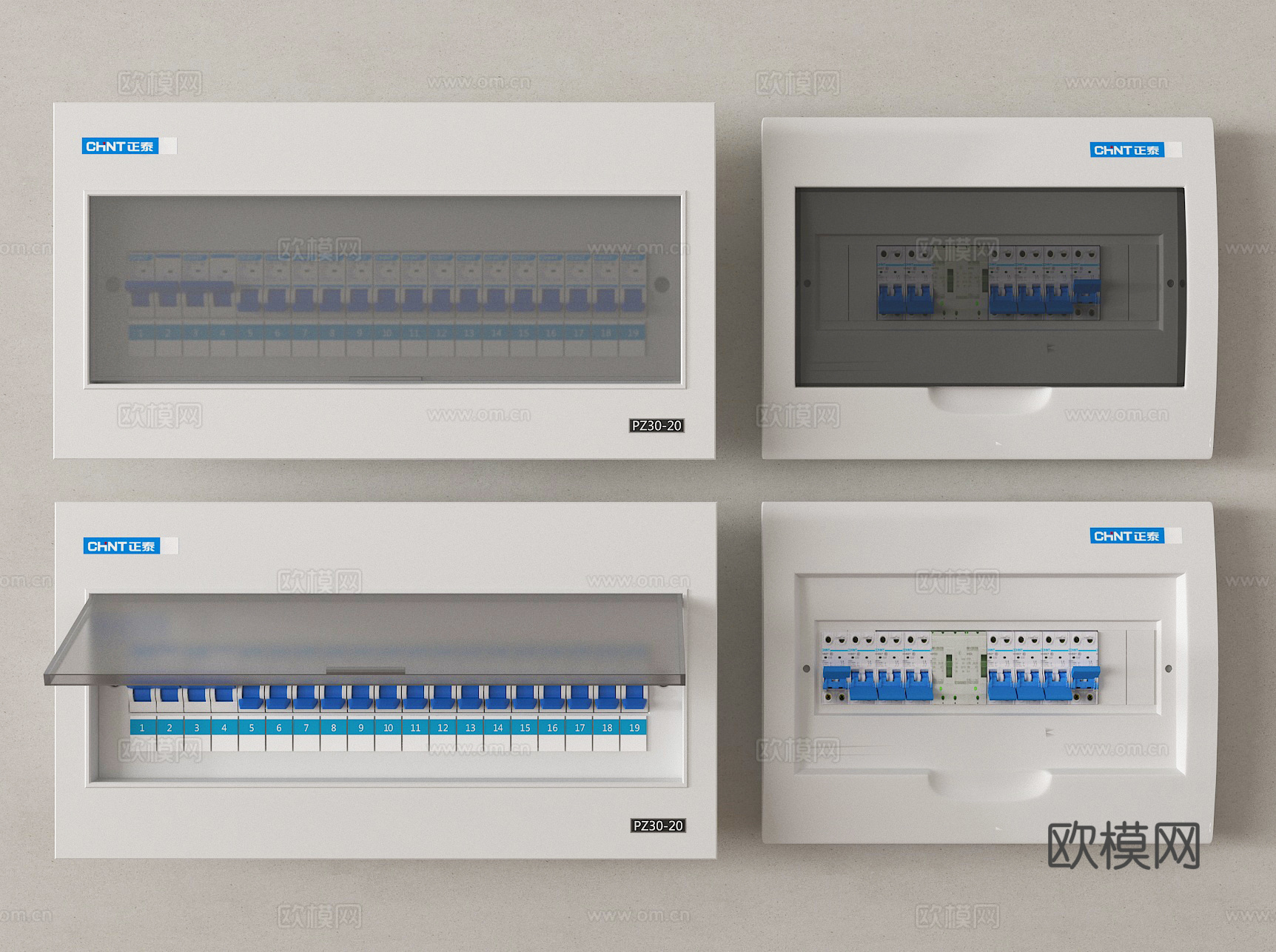 现代配电箱 强电箱su模型