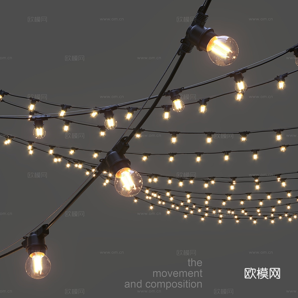 可编辑绳上花环3d模型下载