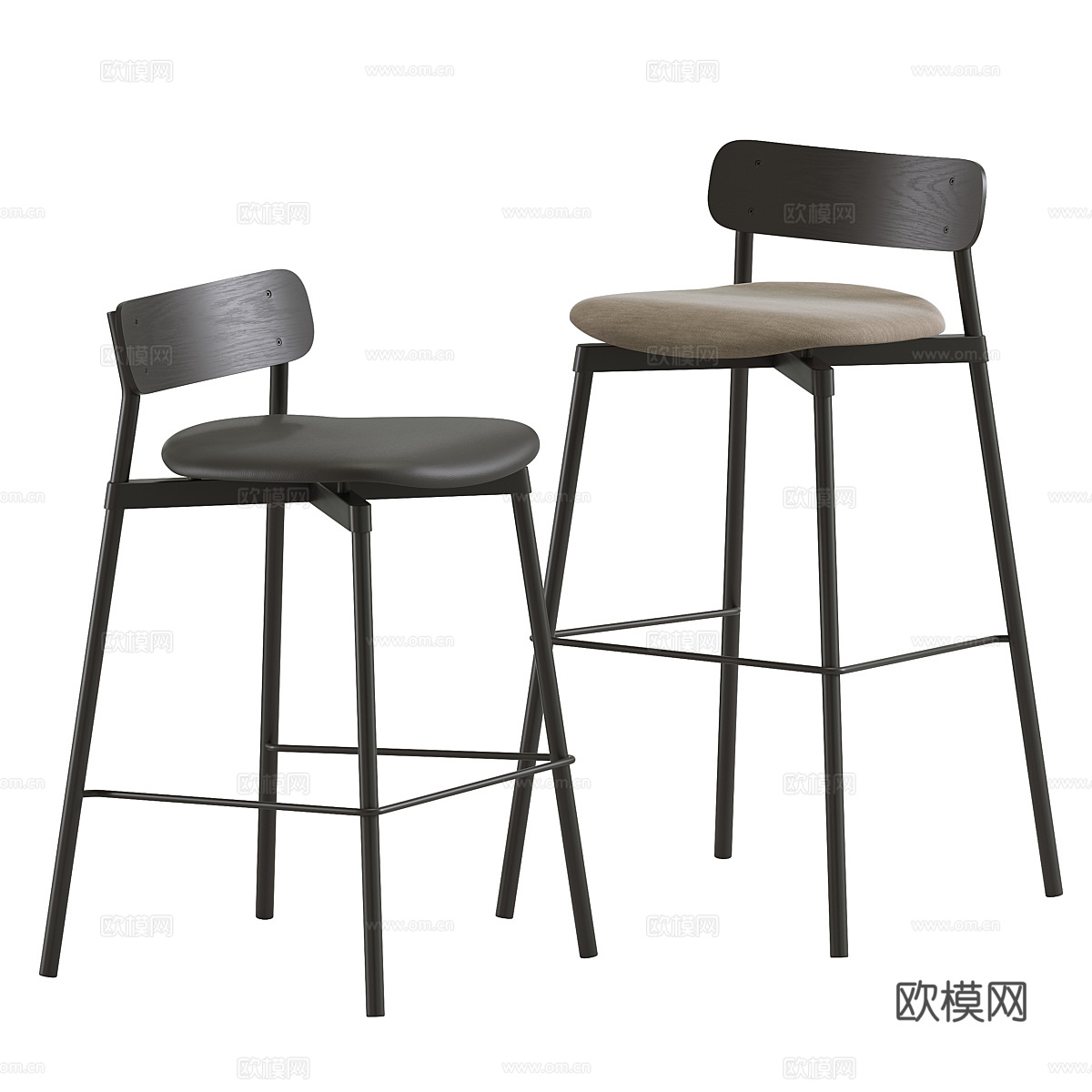 现代意式 Fromme 吧台椅3d模型下载（渲染图1）