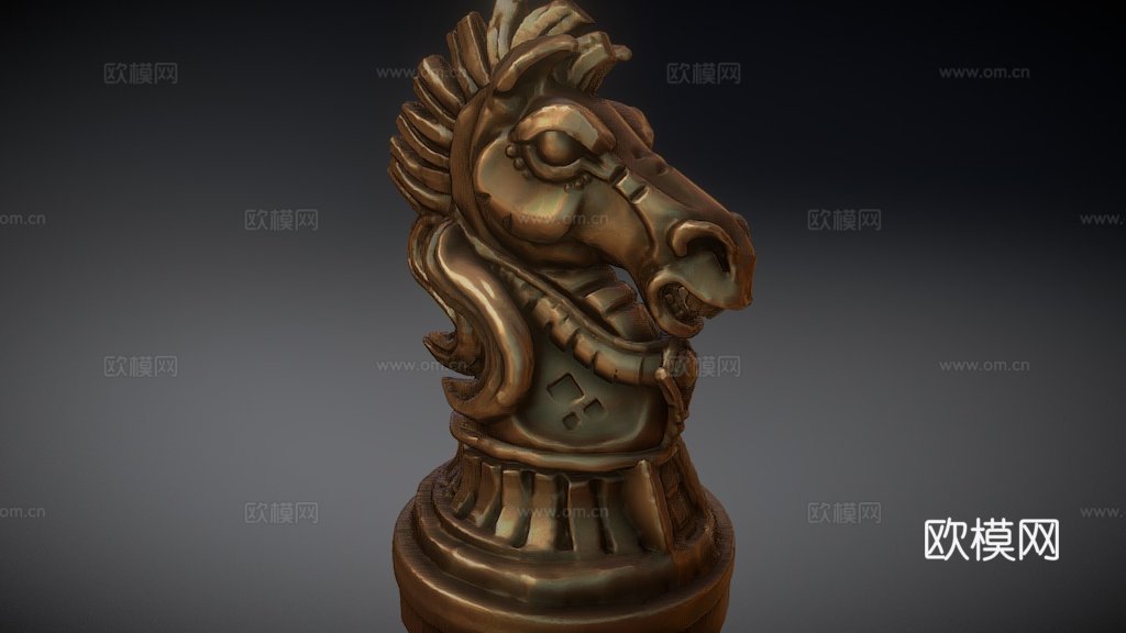 国际象棋骑士3d模型下载（渲染图1）
