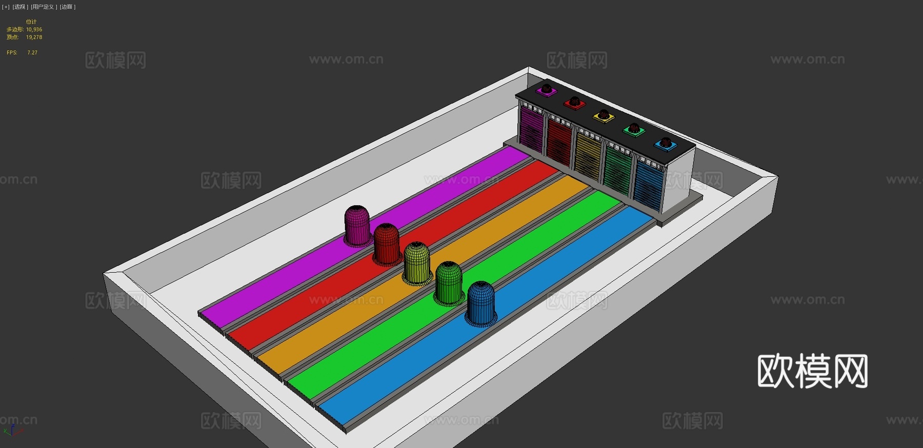 交叉喷泉变形模型3d模型下载（渲染图4）