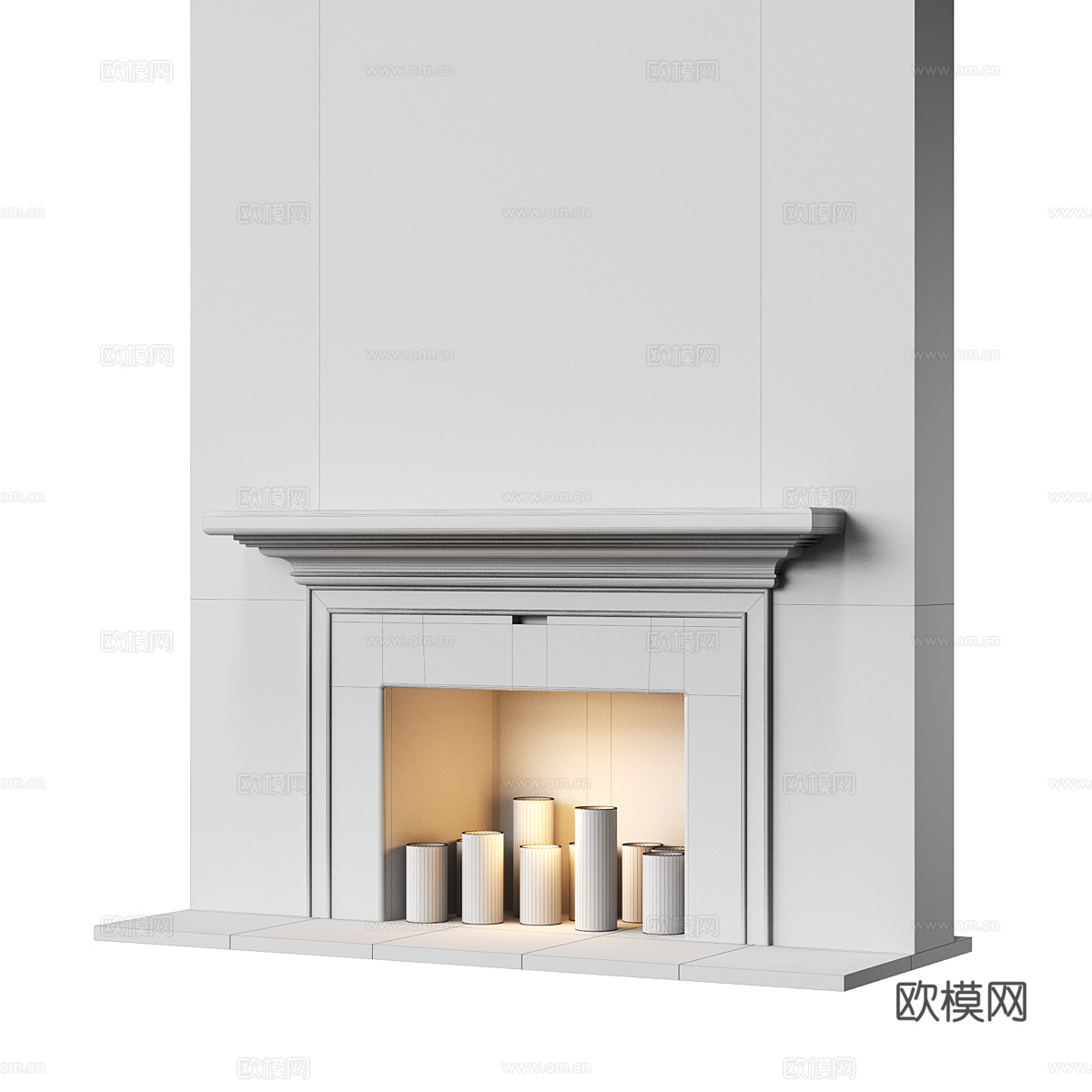 现代壁炉3d模型下载（渲染图3）