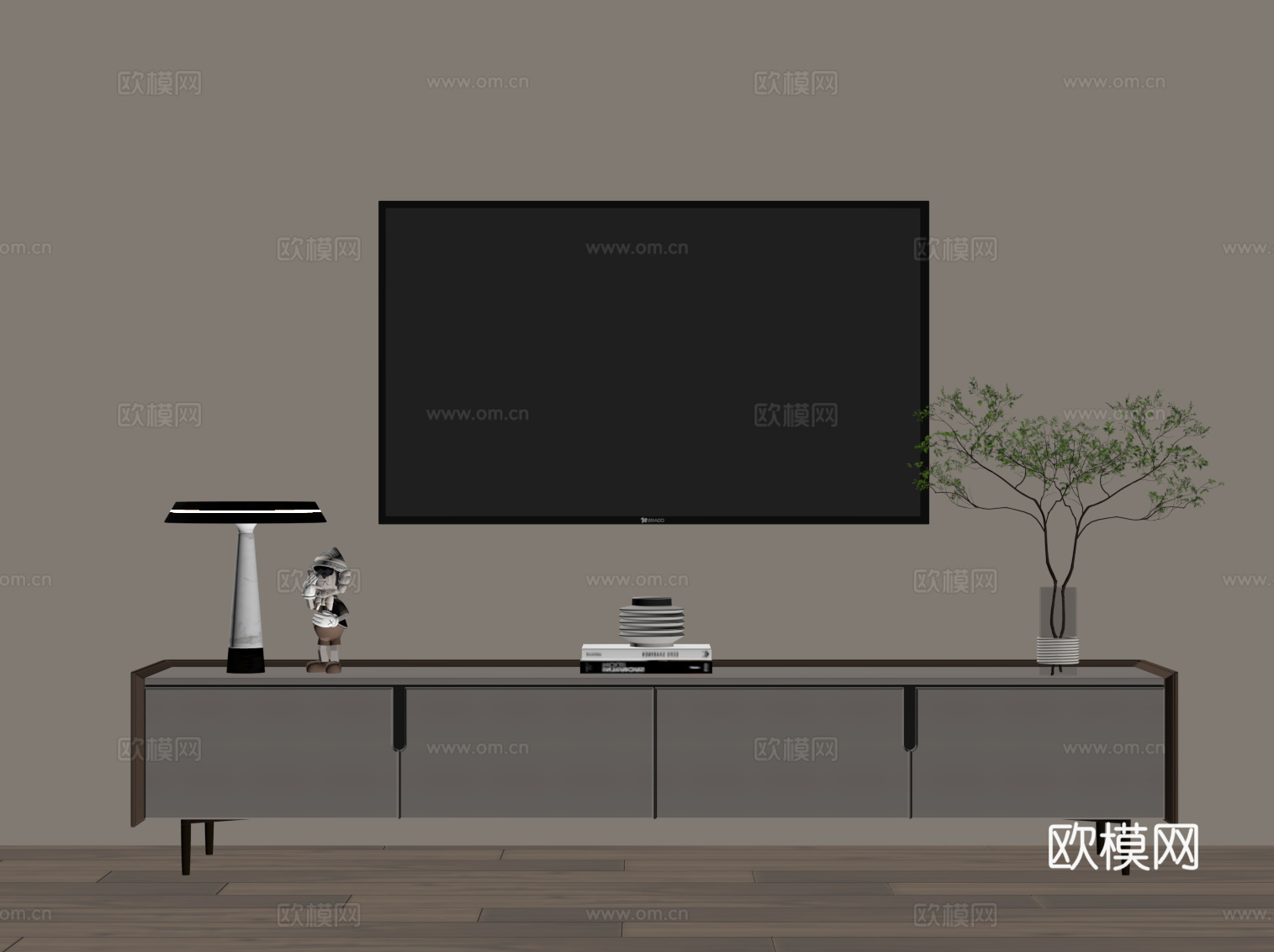 现代简约电视柜su模型
