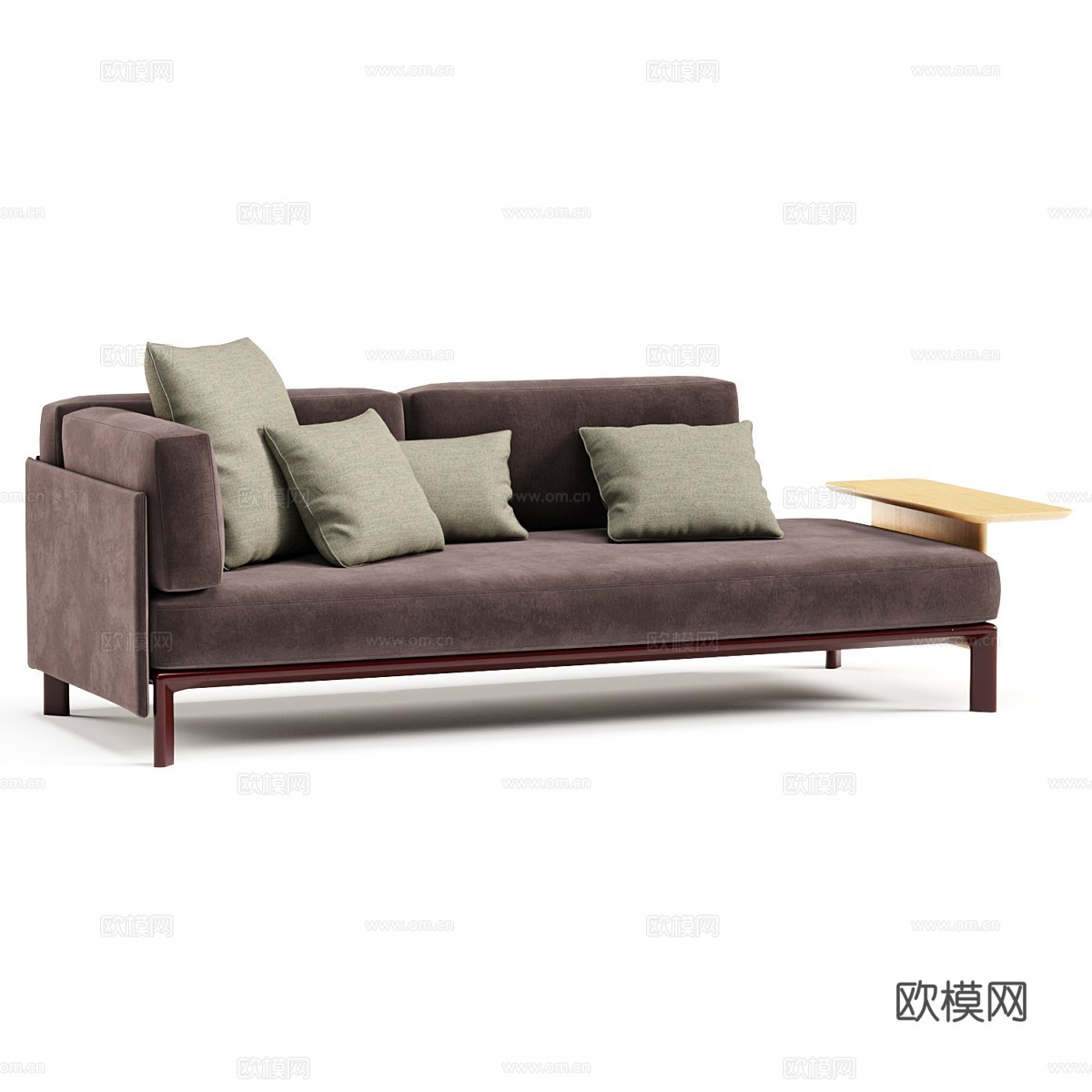 现代意式布艺贵妃椅3d模型下载（渲染图1）