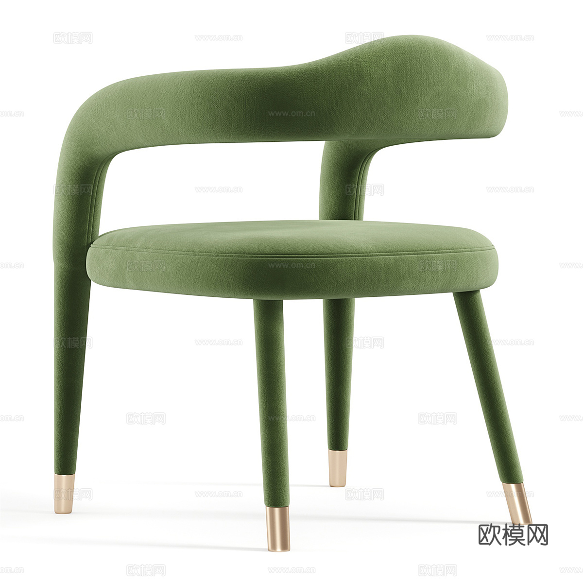 现代轻奢 Lucia 天鹅绒单椅3d模型下载（渲染图5）