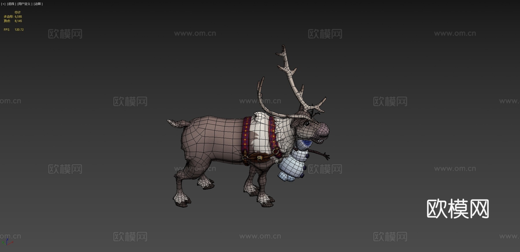 斯文与奥拉夫-迪士尼奇妙世界3d模型下载（渲染图4）